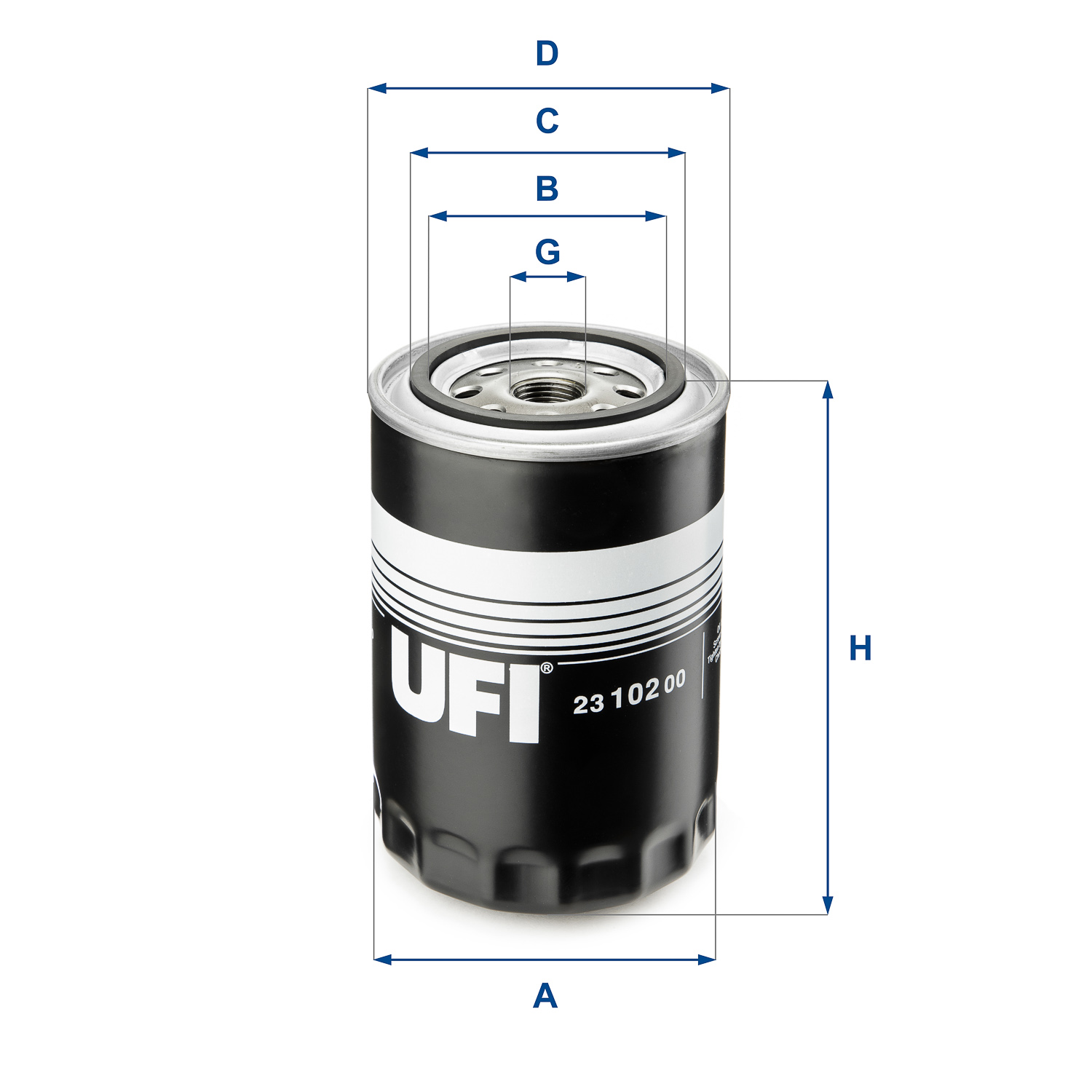 UFI Oliefilter 2310200 Påskruet 146mm 3/4-16 UNF for VOLVO FIAT TALBOT FORD ONAN CITROËN TOYOTA RENAULT MASERATI RENAULT TRUCKS MERCEDES-BENZ