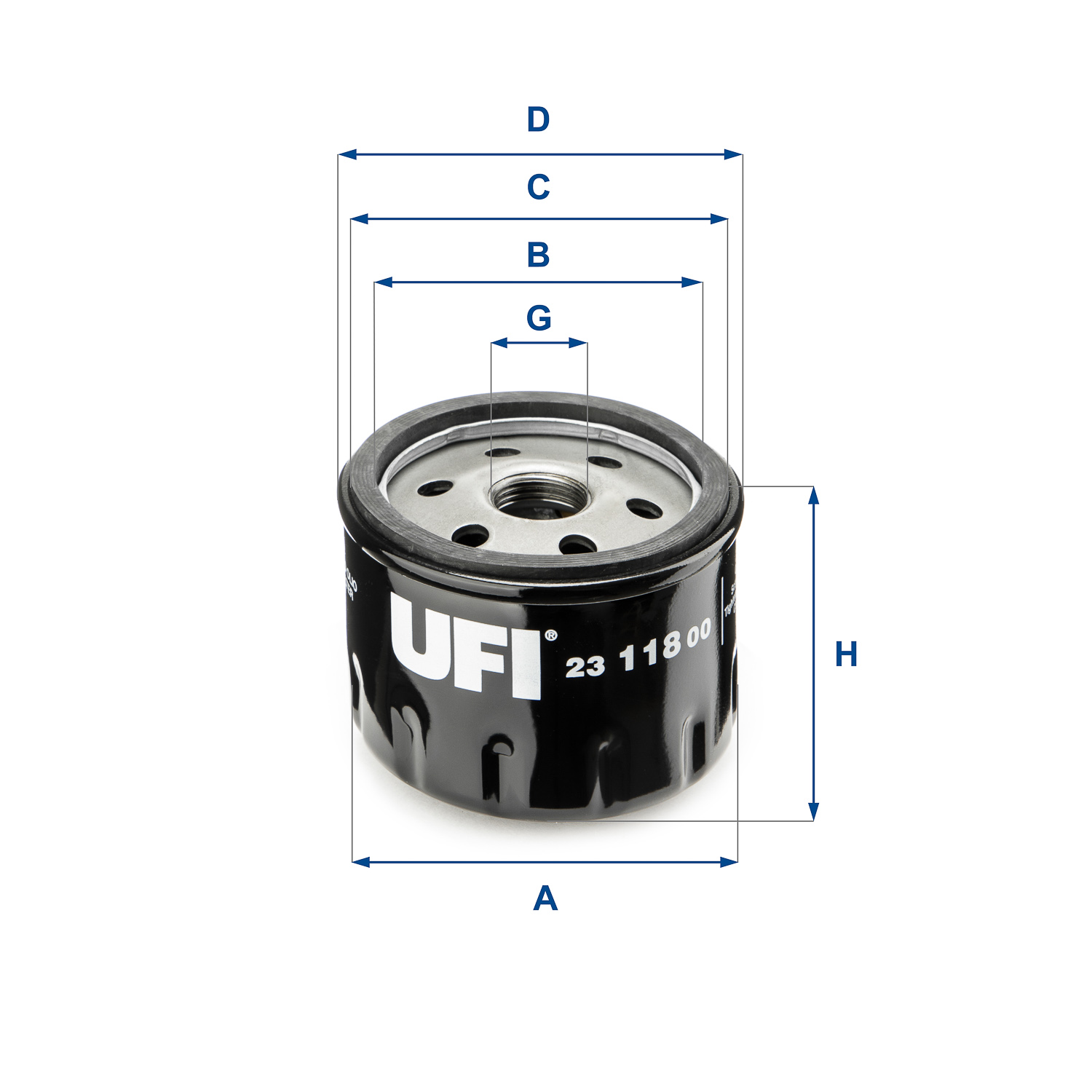 UFI Oliefilter 2311800 Påskruet 62mm 3/4-16 UNF for GILERA PIAGGIO VOLVO FORD GENERAL MOTORS APRILIA MALAGUTI KAWASAKI CITROËN RENAULT DUCATI LAVERDA