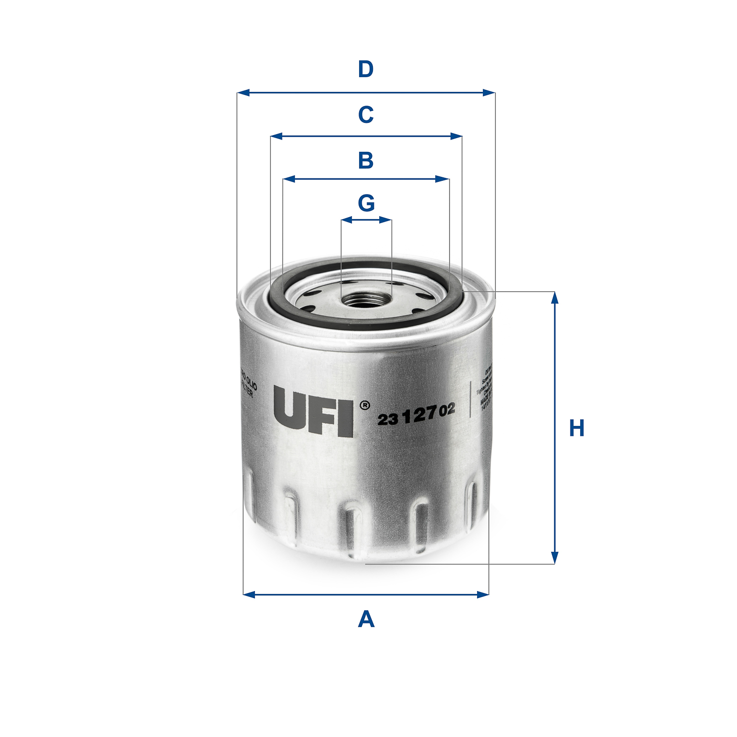 UFI Oliefilter 2312702 Påskruet 97mm 3/4-16 UNF for ROVER SAAB FORD GENERAL MOTORS CITROËN