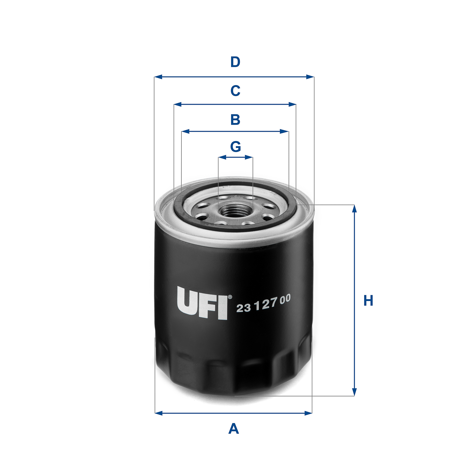 UFI Oliefilter 2312700 Påskruet 97mm 3/4 16 UNF-2B for VOLVO ONAN VAG FIAT FORD TALBOT JEEP GENERAL MOTORS INNOCENTI TOYOTA DAIHATSU CHRYSLER NISSAN