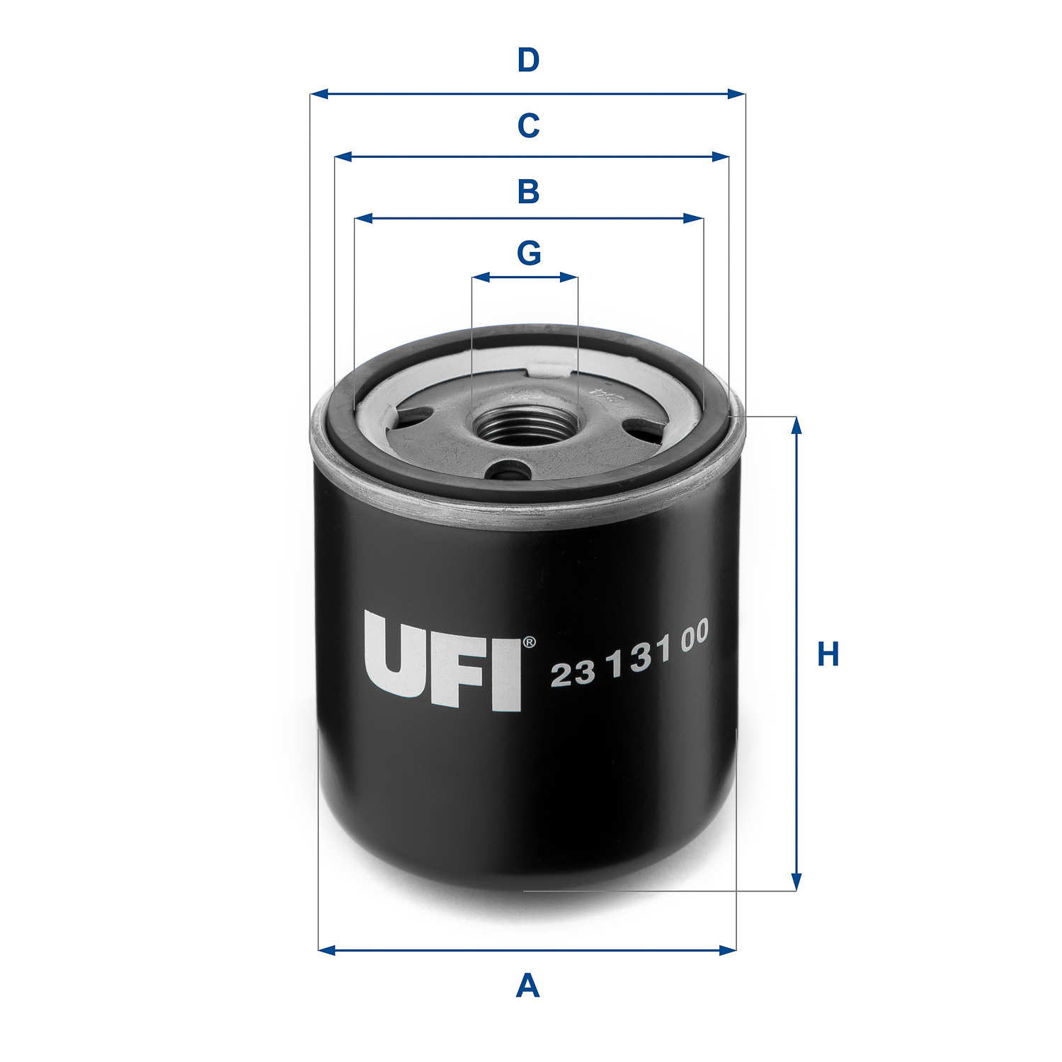 UFI Oliefilter 2313100 Påskruet 92mm 3/4-16 UNF for FORD GENERAL MOTORS TALBOT SUZUKI ROVER