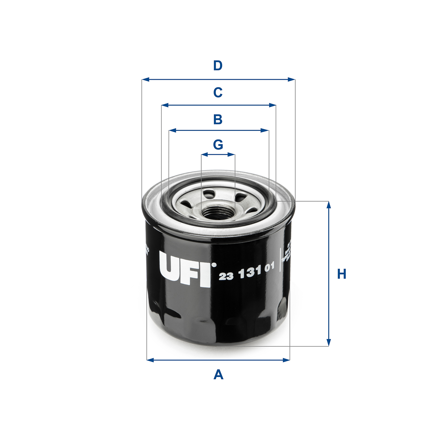 UFI Oliefilter 2313101 Påskruet 90mm 3/4-16 UNF for FORD GENERAL MOTORS INNOCENTI ISUZU DAIHATSU SUZUKI DAEWOO