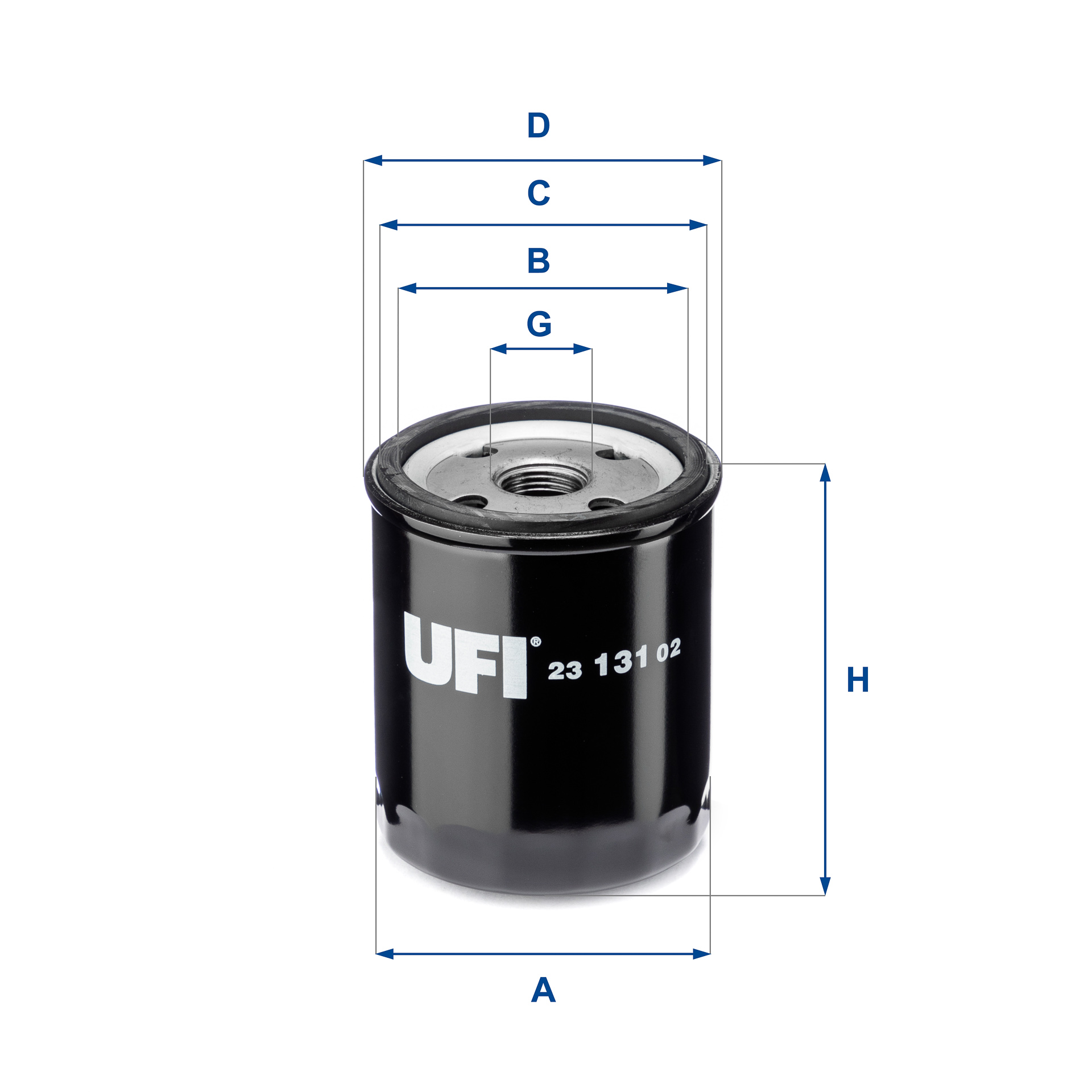 UFI Oliefilter 2313102 Påskruet 94mm 3/4-16 UNF for FORD BMW
