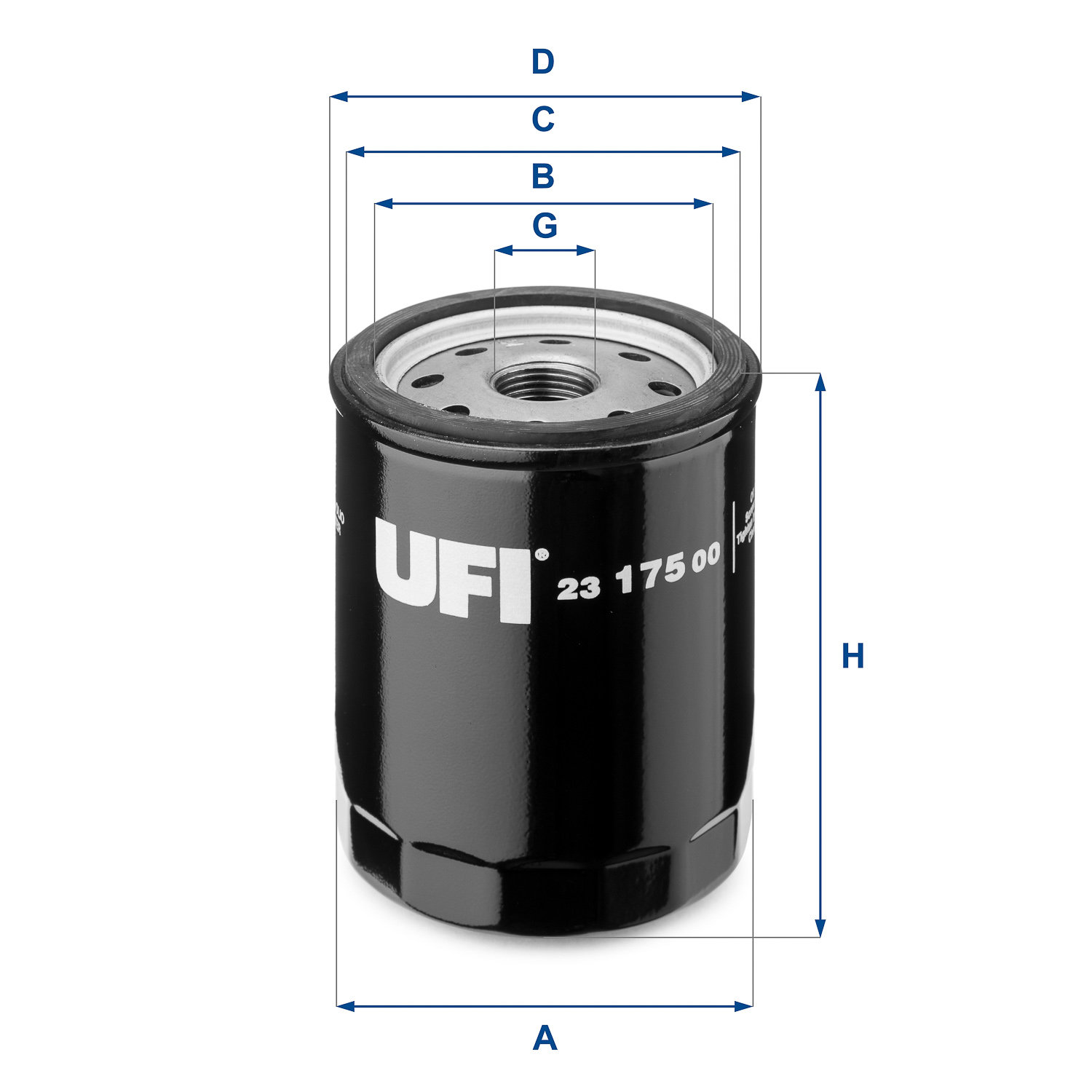 UFI Oliefilter 2317500 Påskruet 97mm 3/4-16 UNF for FIAT ZASTAVA FORD