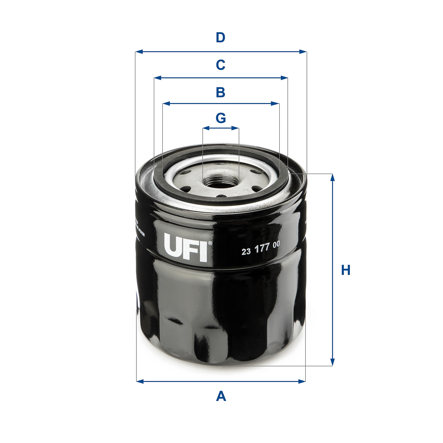 UFI Oliefilter 2317700 Påskruet 50mm M 20 X 1,5 for FORD JEEP GENERAL MOTORS CHRYSLER RENAULT