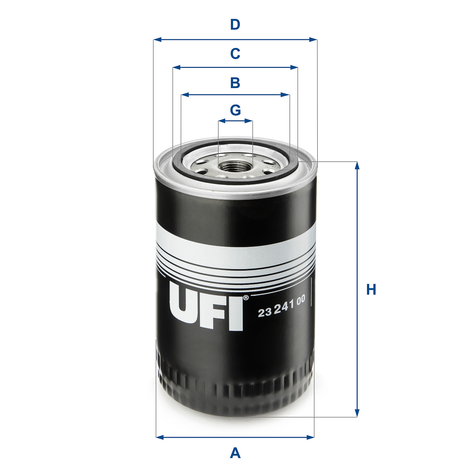 UFI Oliefilter 2324100 Påskruet 140mm 3/4-16 UNF for FIAT STEYR RENAULT PORSCHE VAG MWM MAN