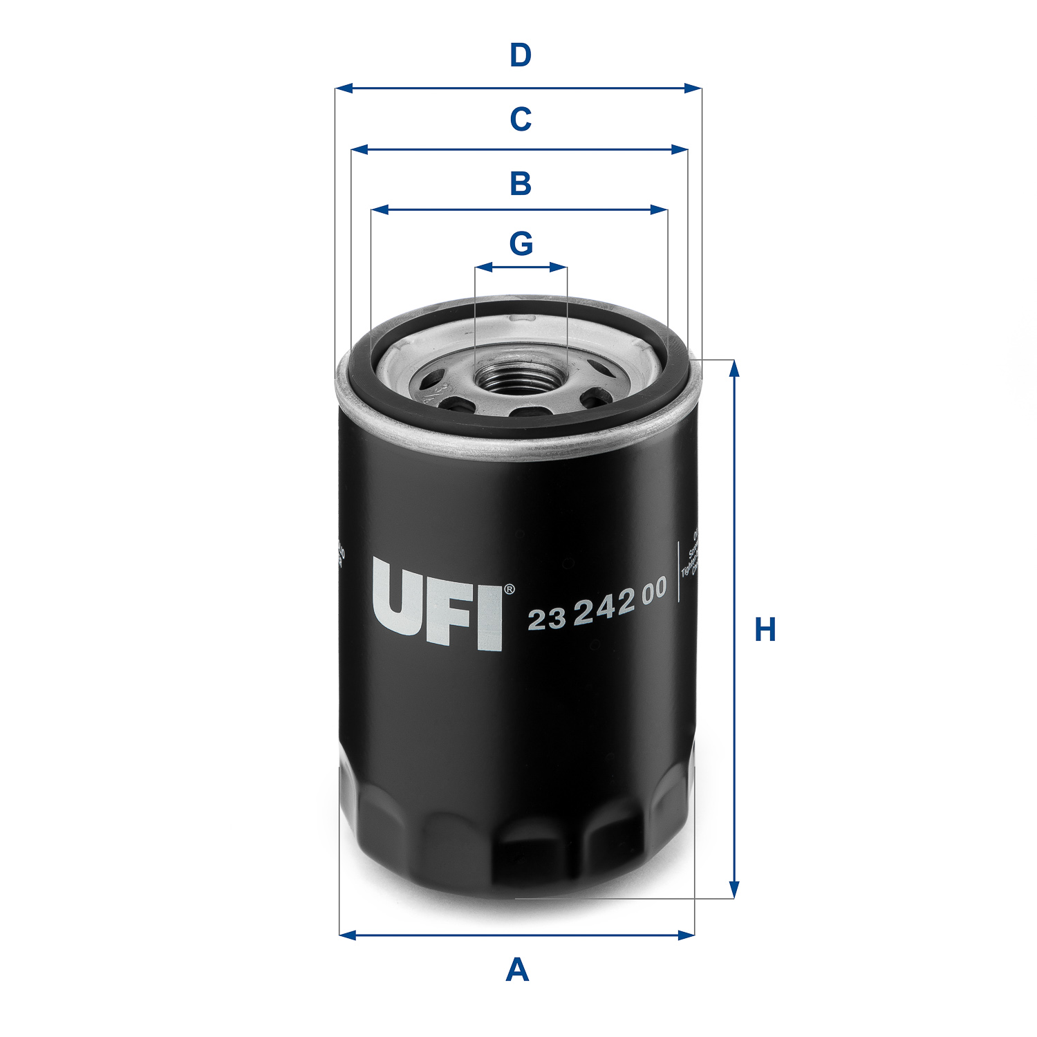 UFI Oliefilter 2324200 Påskruet 100mm 3/4-16 UNF for FORD GENERAL MOTORS MAZDA CITROËN