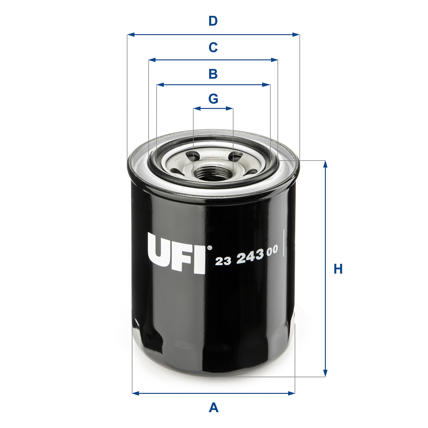 UFI Oliefilter 2324300 Påskruet 100mm M 20 X 1,5 for OPEL FORD GENERAL MOTORS MAZDA ROVER HONDA ISUZU VAUXHALL MITSUBISHI CITROËN
