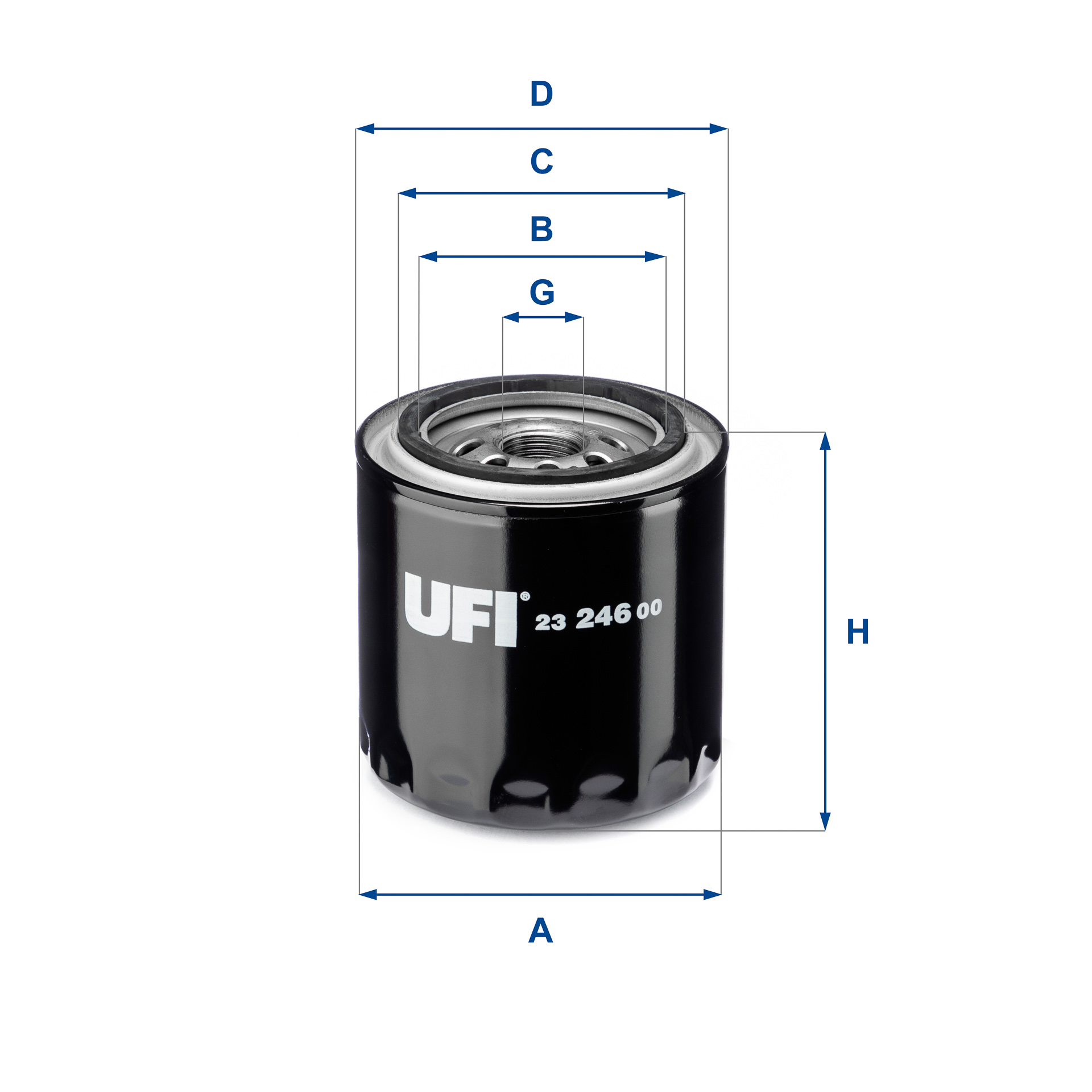 UFI Oliefilter 2324600 Påskruet 78mm 13/16-16 UNF for VOLVO FORD ROVER HONDA