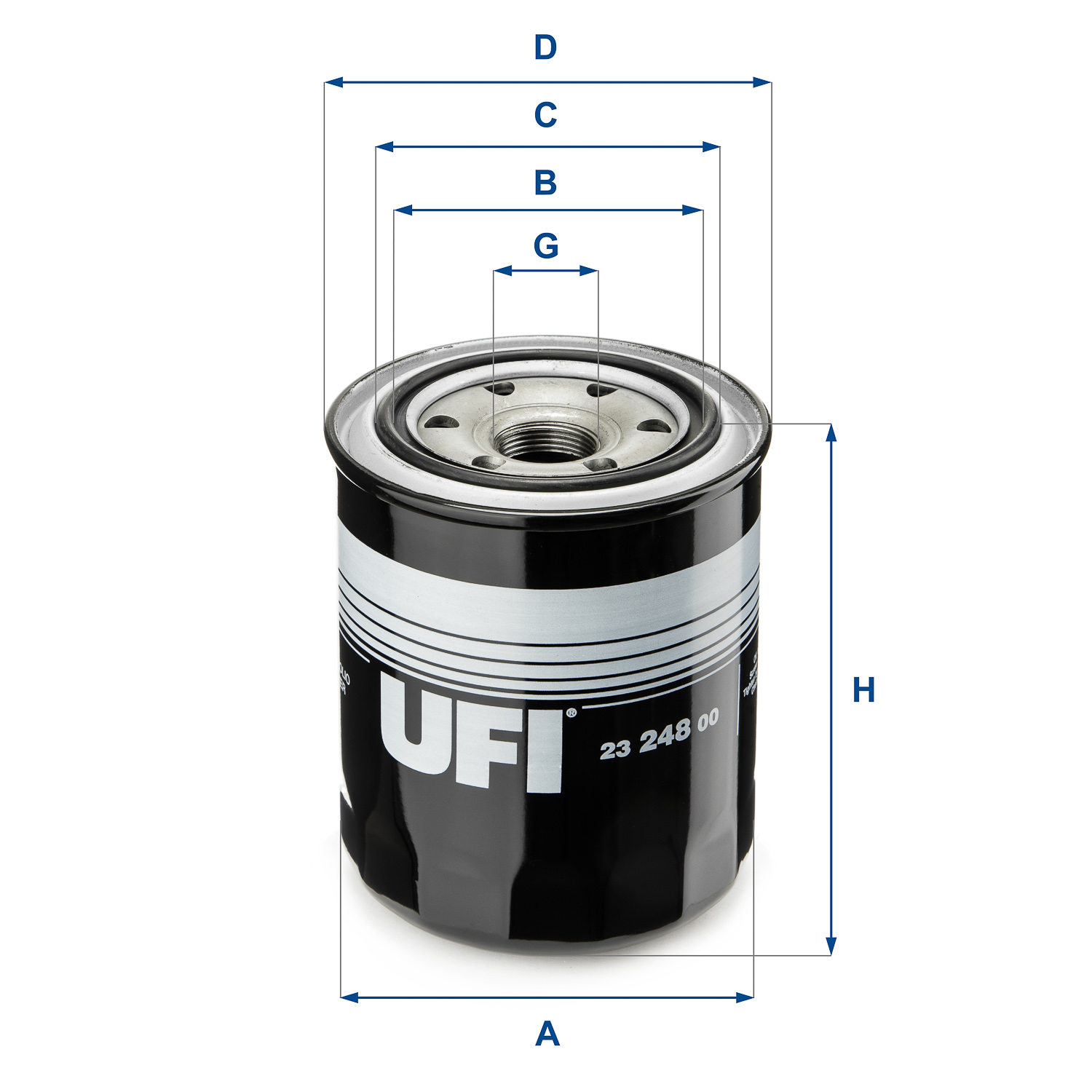 UFI Oliefilter 2324800 Påskruet 126mm M 24 X 1,5 for FORD VAG MAZDA TOYOTA