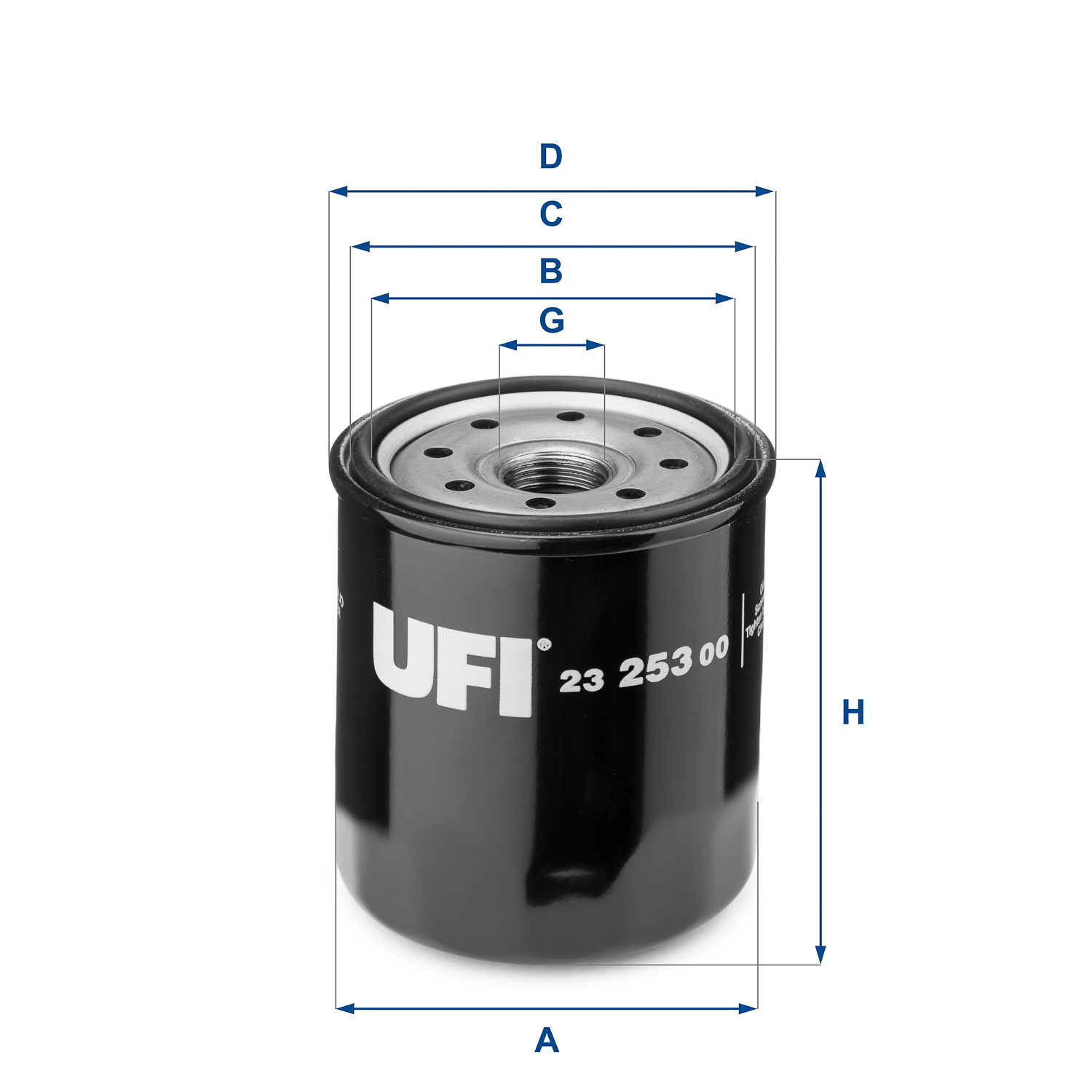 UFI Oliefilter 2325300 Påskruet 79mm 3/4-16 UNF for TOYOTA VAG MINI