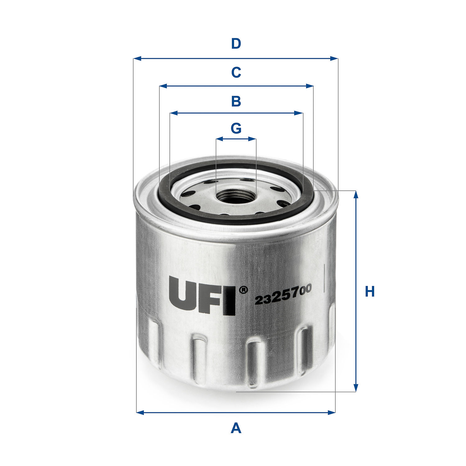 UFI Oliefilter 2325700 Påskruet 80mm 3 3/4-16 UNF for VOLVO FORD LADA