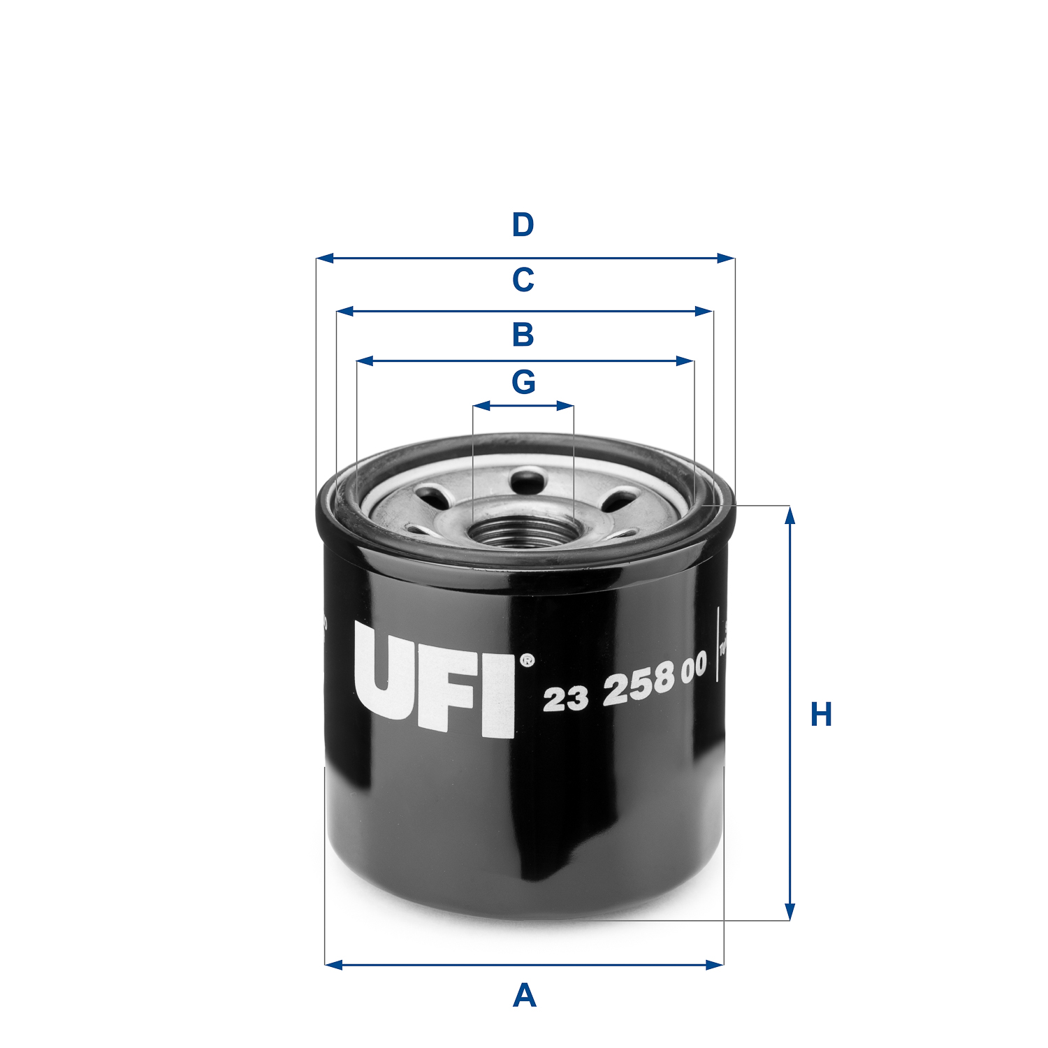 UFI Oliefilter 2325800 Påskruet 66mm M 20 X 1,5 for HONDA MAZDA MITSUBISHI SUBARU KIA AIXAM