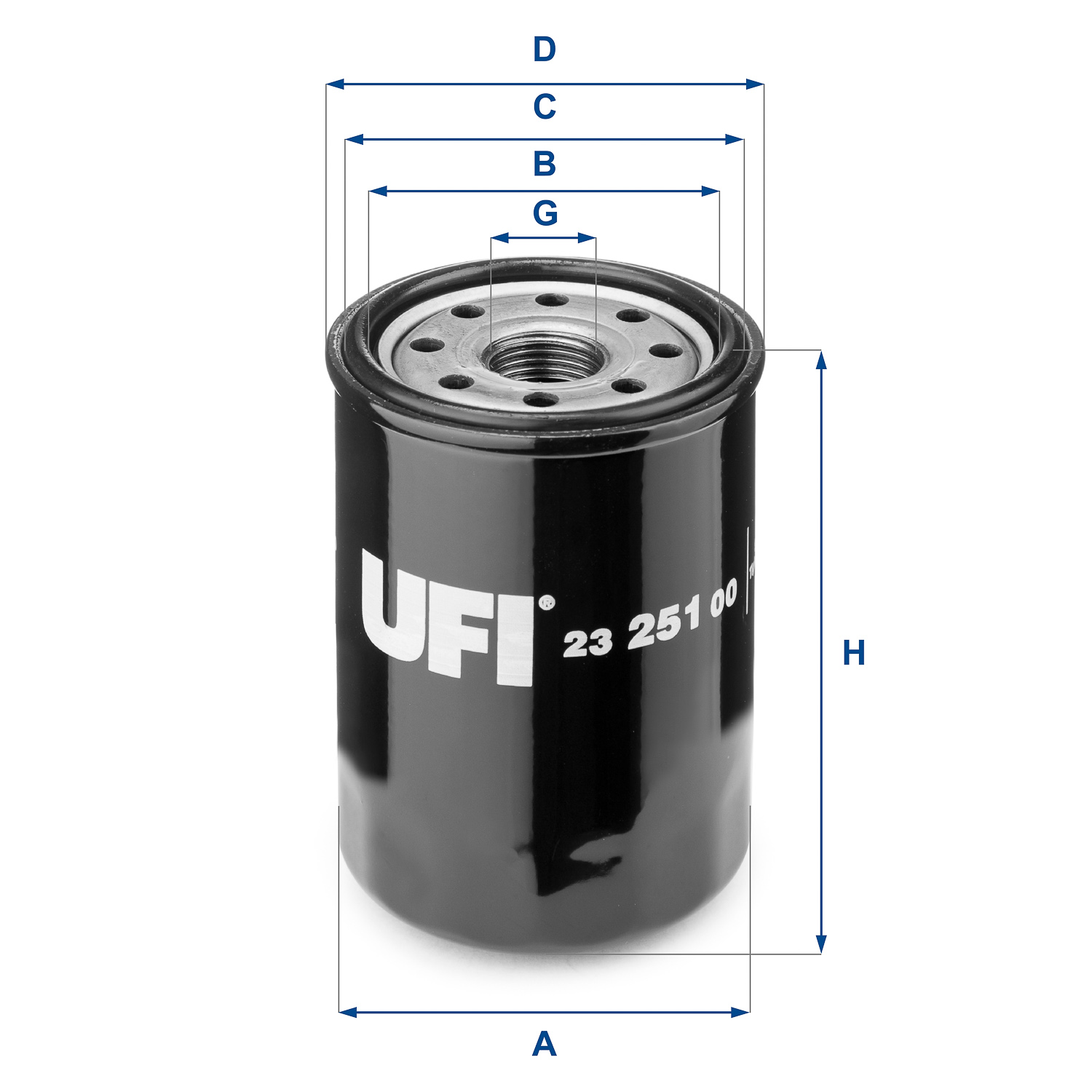 UFI Oliefilter 2325100 Påskruet 90mm 3/4-16 UNF for VOLVO FIAT SUZUKI SUBARU TOYOTA VAG