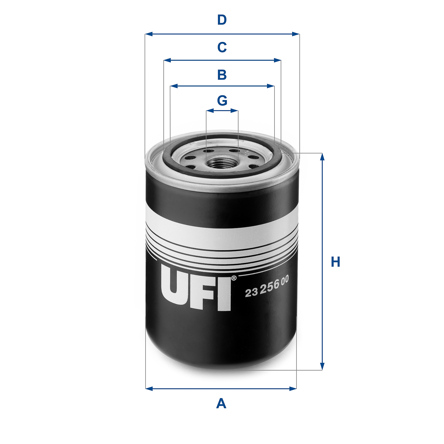 UFI Oliefilter 2325600 Påskruet 130mm 3/4-16 UNF for FORD NISSAN