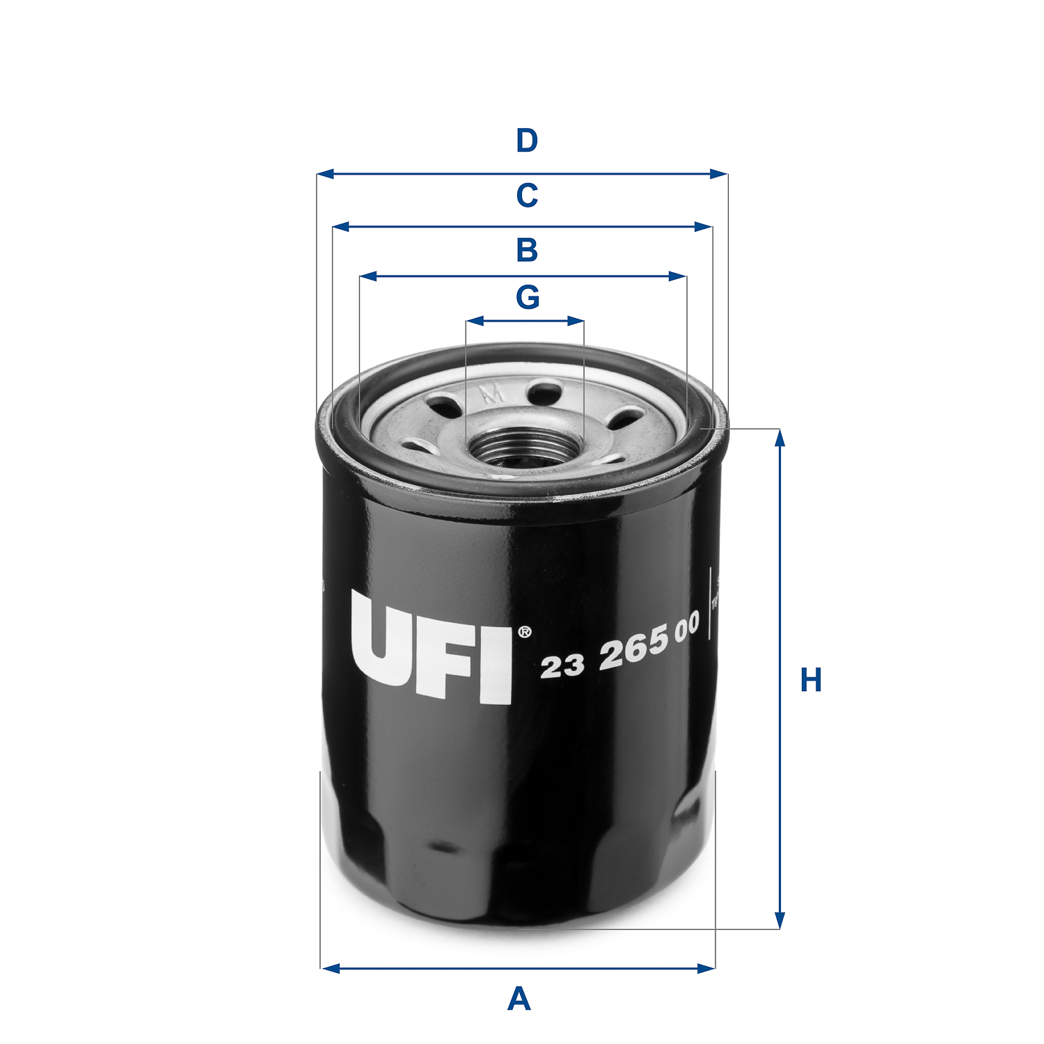UFI Oliefilter 2326500 Påskruet 88mm M 20 X 1,5 for OPEL FORD VOLVO FIAT GENERAL MOTORS HYUNDAI KIA NISSAN CITROËN PEUGEOT HONDA ISUZU MAZDA MITSUBIS