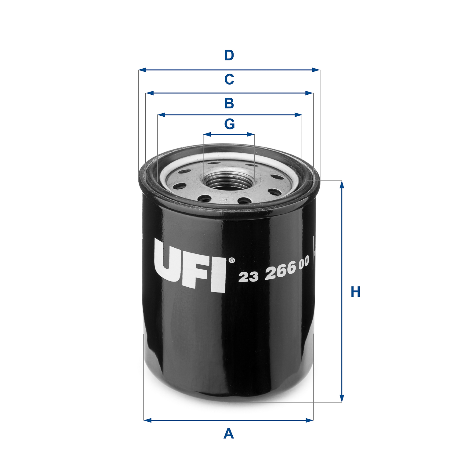 UFI Oliefilter 2326600 Påskruet 90mm 3/4-16 UNF for NISSAN