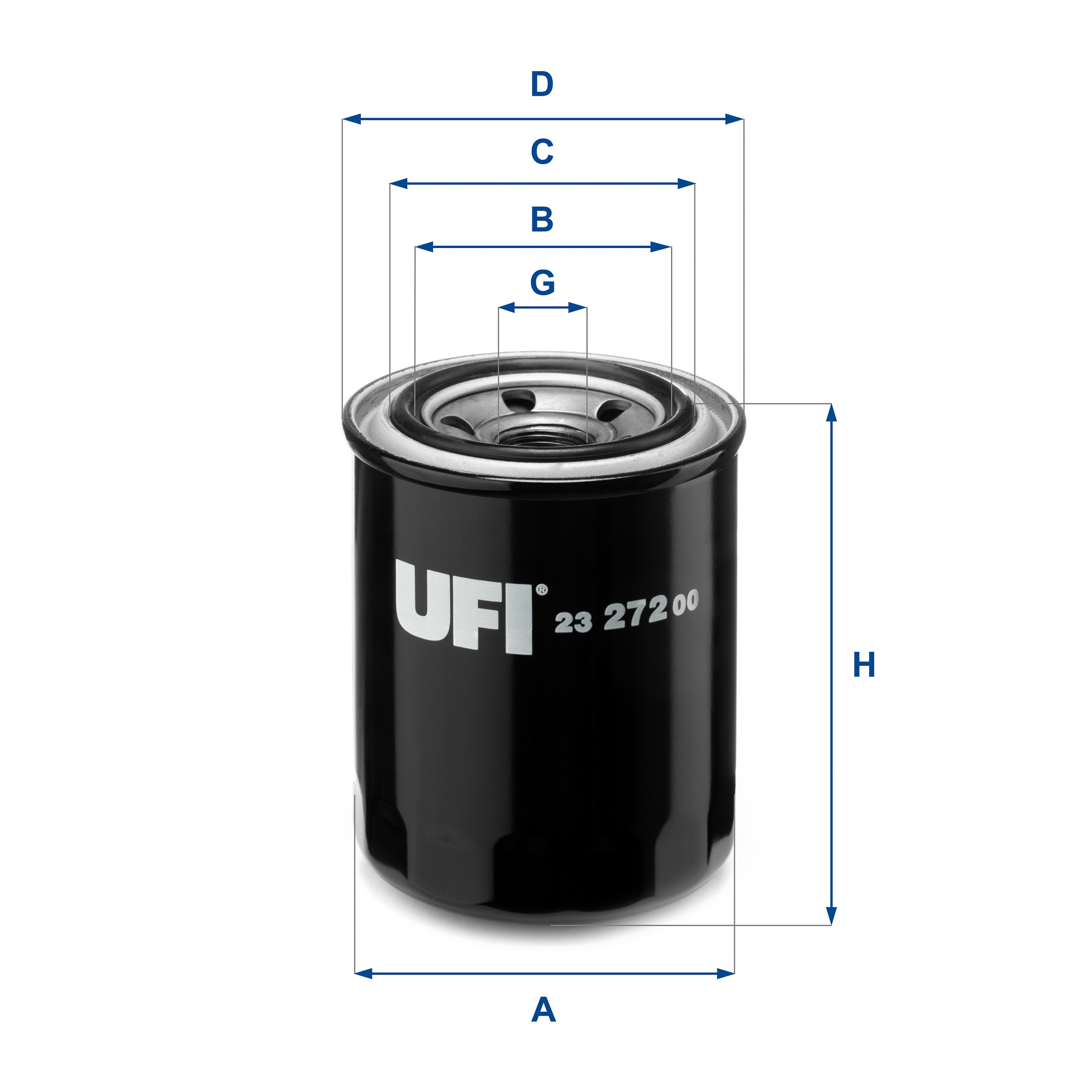 UFI Oliefilter 2327200 Påskruet 122mm M 20 X 1,5 for MAZDA FORD