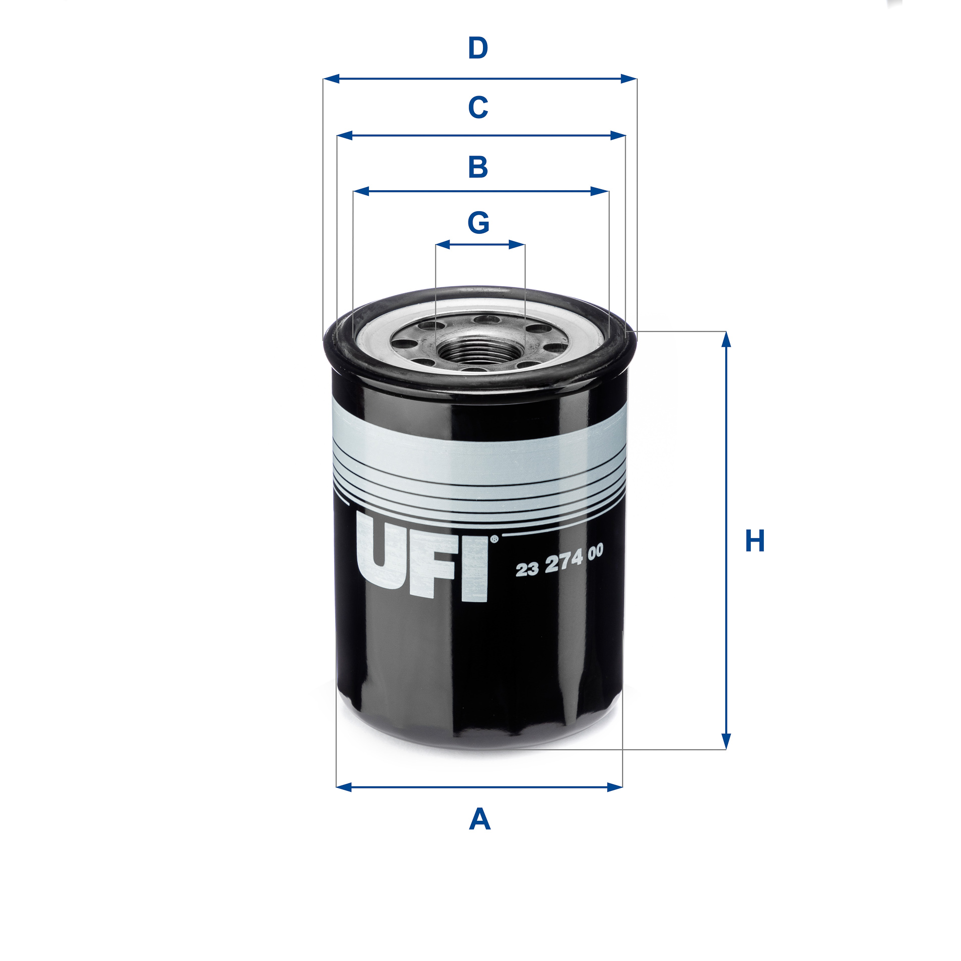 UFI Oliefilter 2327400 Påskruet 122mm M 26 X 1,5 for OPEL GENERAL MOTORS ISUZU DAIHATSU MITSUBISHI MAZDA SUZUKI