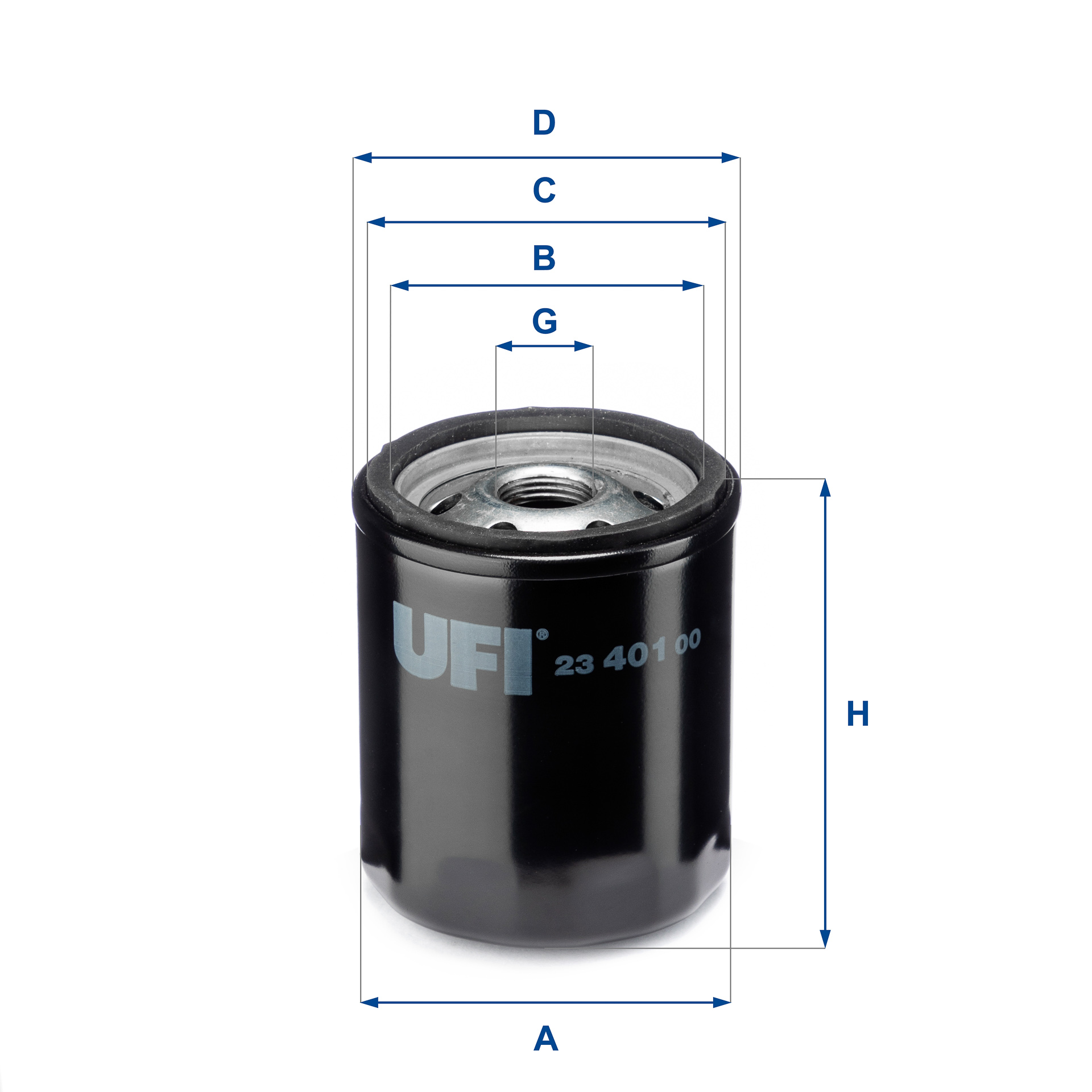 UFI Oliefilter 2340100 Påskruet 89mm M 20 X 1,5 for RENAULT CITROËN