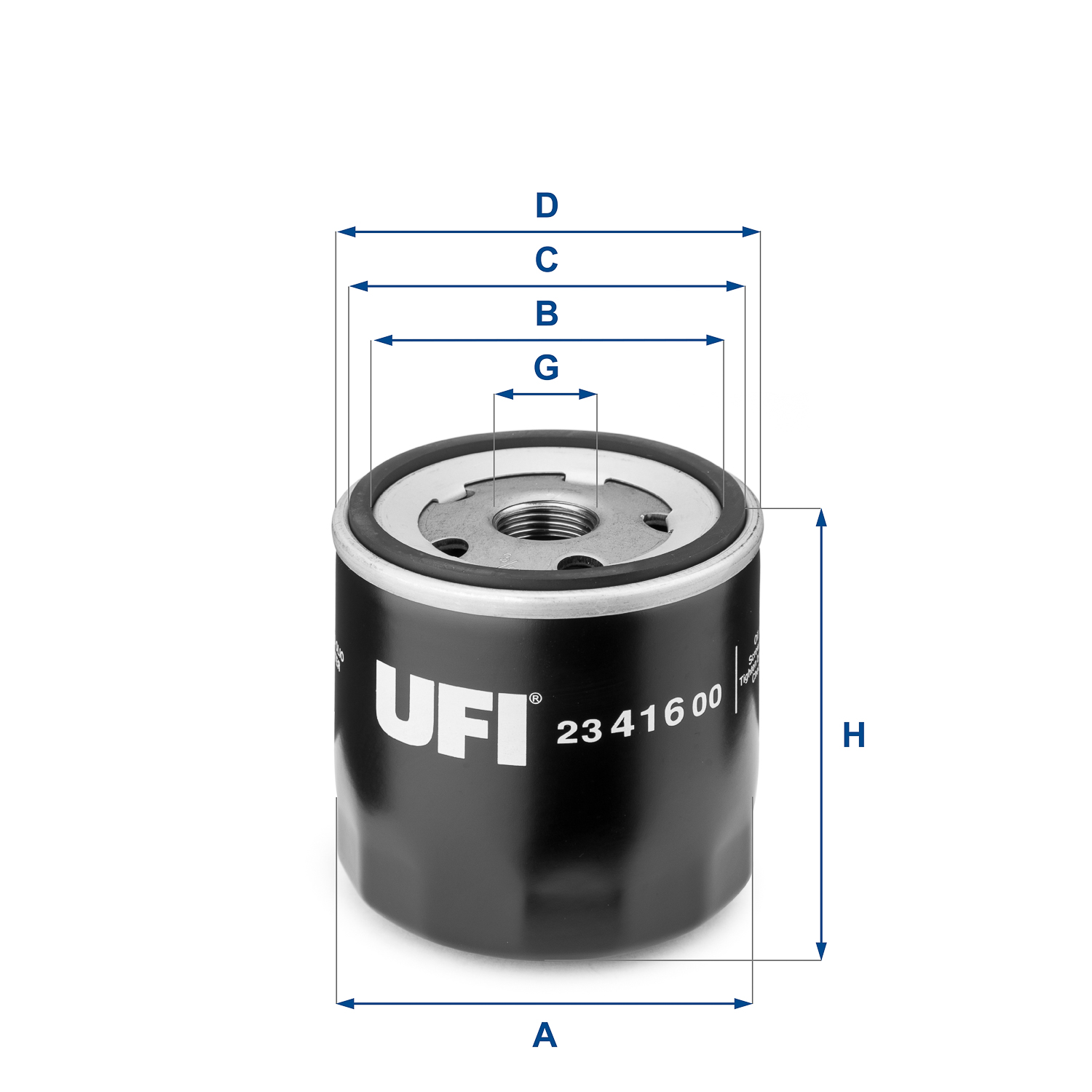 UFI Oliefilter 2341600 Påskruet 79mm 3/4-16 UNF for FORD MAZDA CITROËN