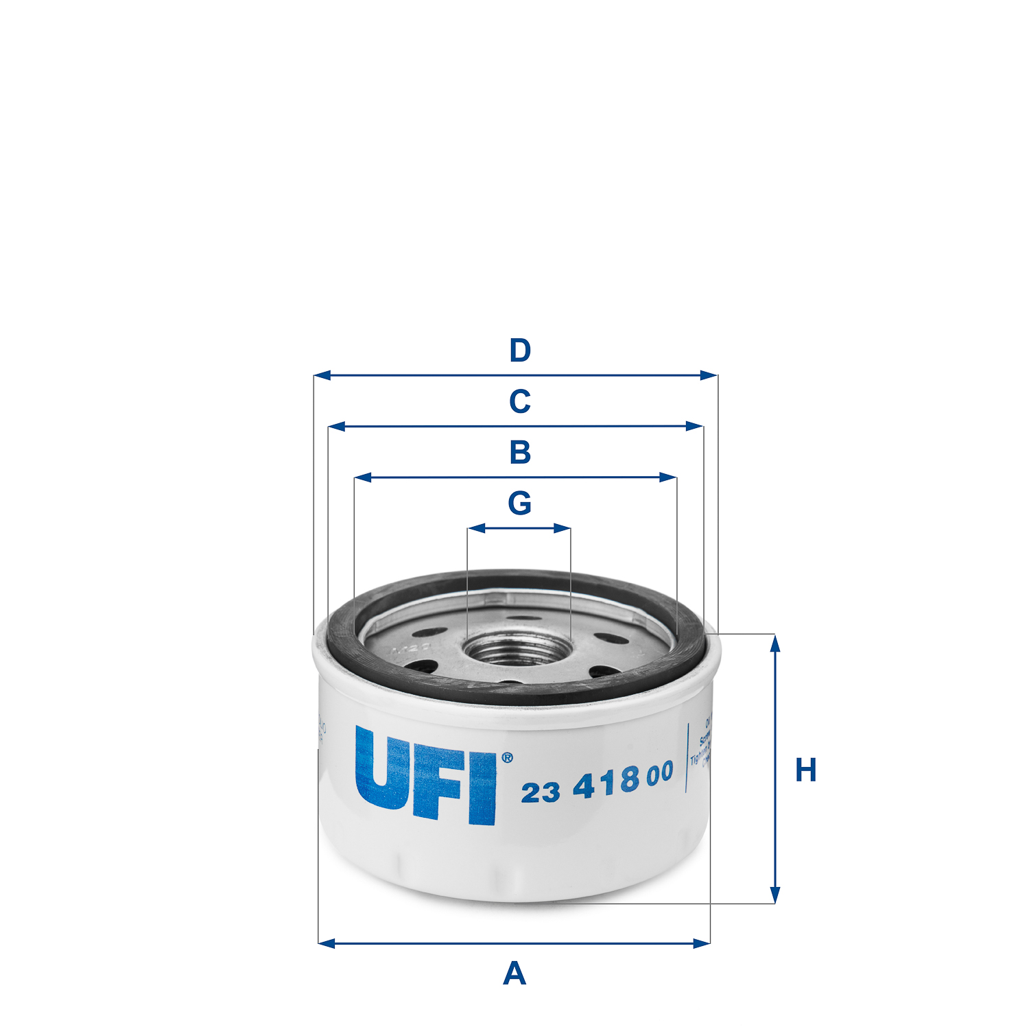 UFI Oliefilter 2341800 Påskruet 79mm M 20 X 1,5 for OPEL GENERAL MOTORS FIAT NISSAN RENAULT CITROËN SUZUKI