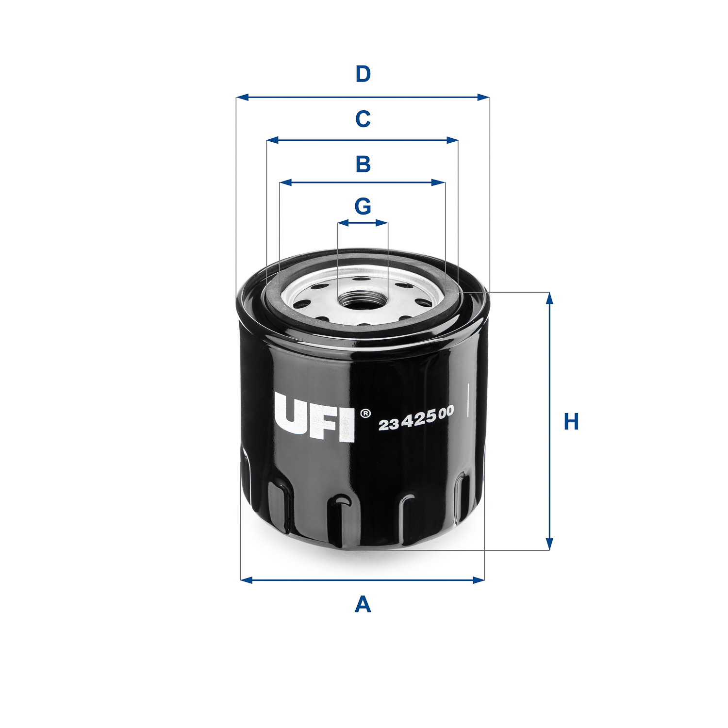 UFI Oliefilter 2342500 Påskruet 95mm 3/4-16 UNF for VAG