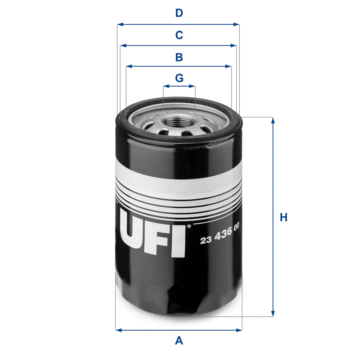UFI Oliefilter 2343600 Påskruet 120mm 3/4-16 UNF for VAG