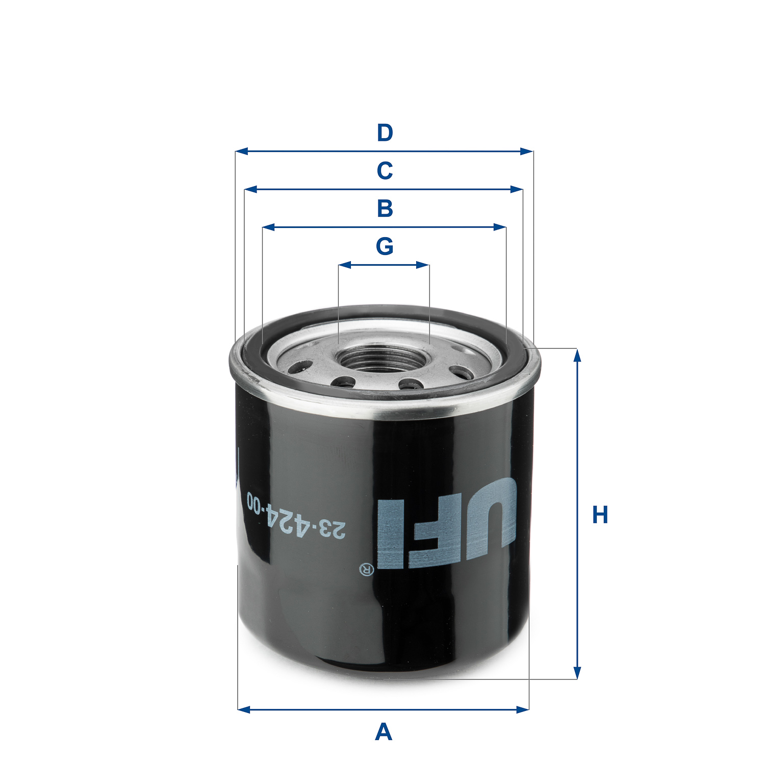 UFI Oliefilter 2342400 Påskruet 72mm M 20 X 1,5 for RENAULT CITROËN