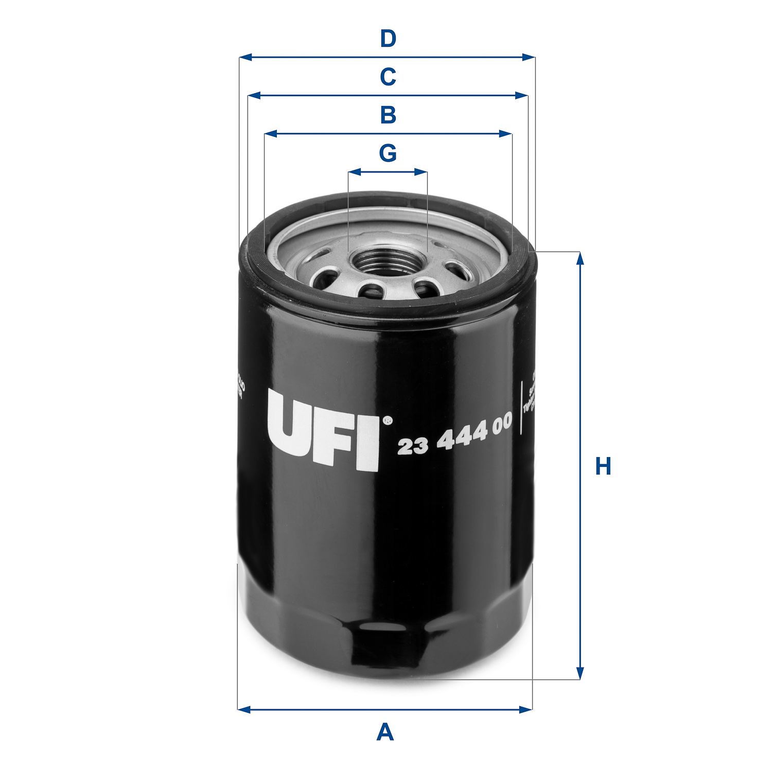 UFI Oliefilter 2344400 Påskruet 100mm 3/4-16 UNF for FIAT LAND ROVER