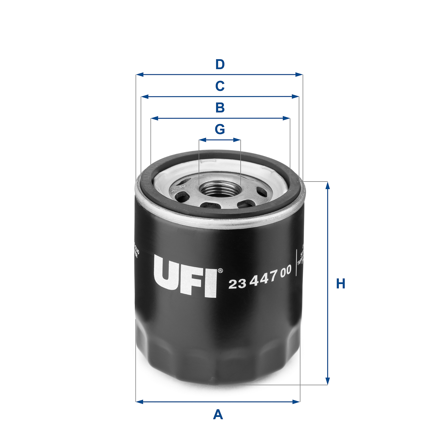 UFI Oliefilter 2344700 Påskruet 95mm 3/4-16 UNF for FIAT