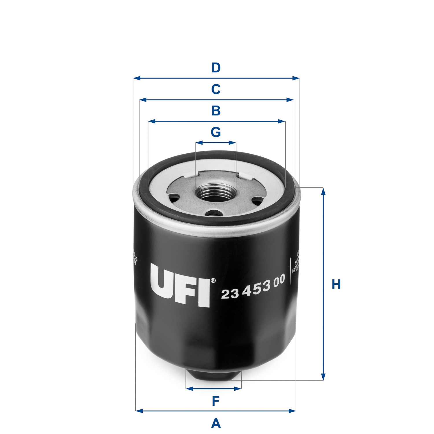 UFI Oliefilter 2345300 Påskruet 92mm 3/4-16 UNF for VAG