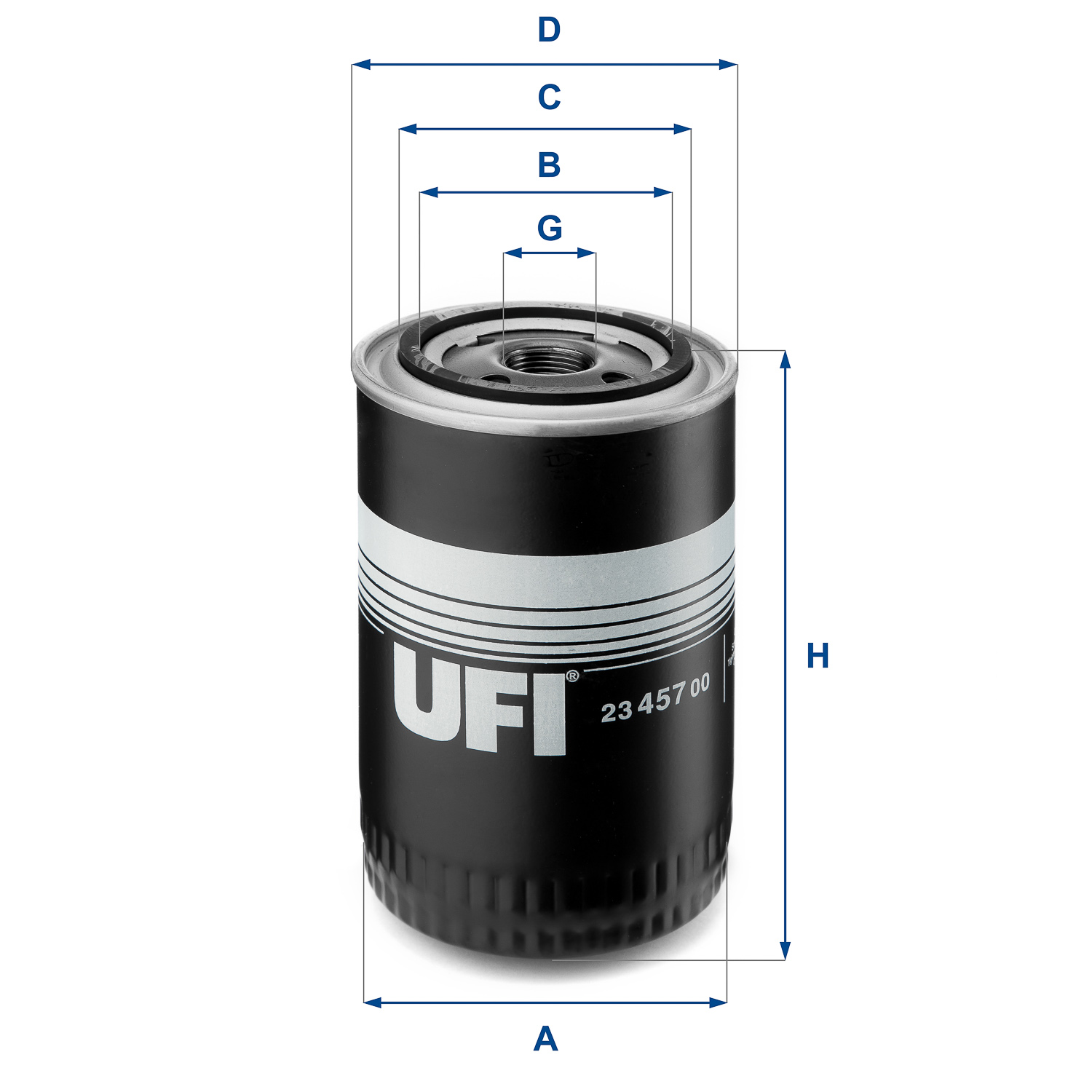 UFI Oliefilter 2345700 Påskruet 142mm M 22 X 1,5 for IVECO FIAT PEUGEOT CITROËN