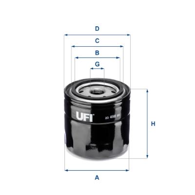 UFI Oliefilter 2345800 Påskruet 85mm M 20 X 1,5 for VOLVO