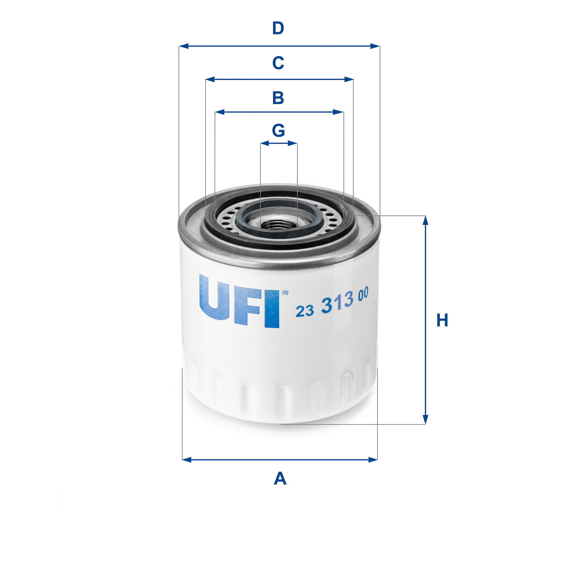 UFI Oliefilter 2331300 Påskruet 142mm 3/4-16 UNF for RENAULT PEUGEOT