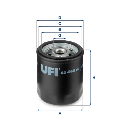 UFI Oliefilter 2344900 Påskruet 89mm M 20 X 1,5 for FIAT