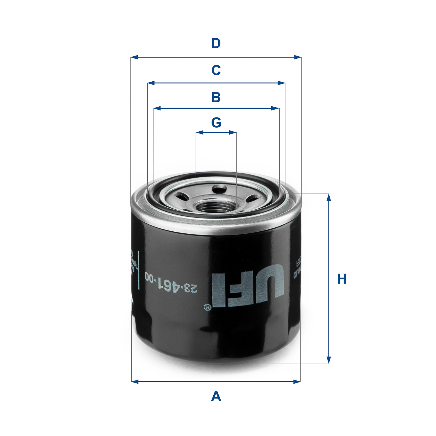 UFI Oliefilter 2346100 Påskruet 77mm M 20 X 1,5 for HYUNDAI KIA MAZDA