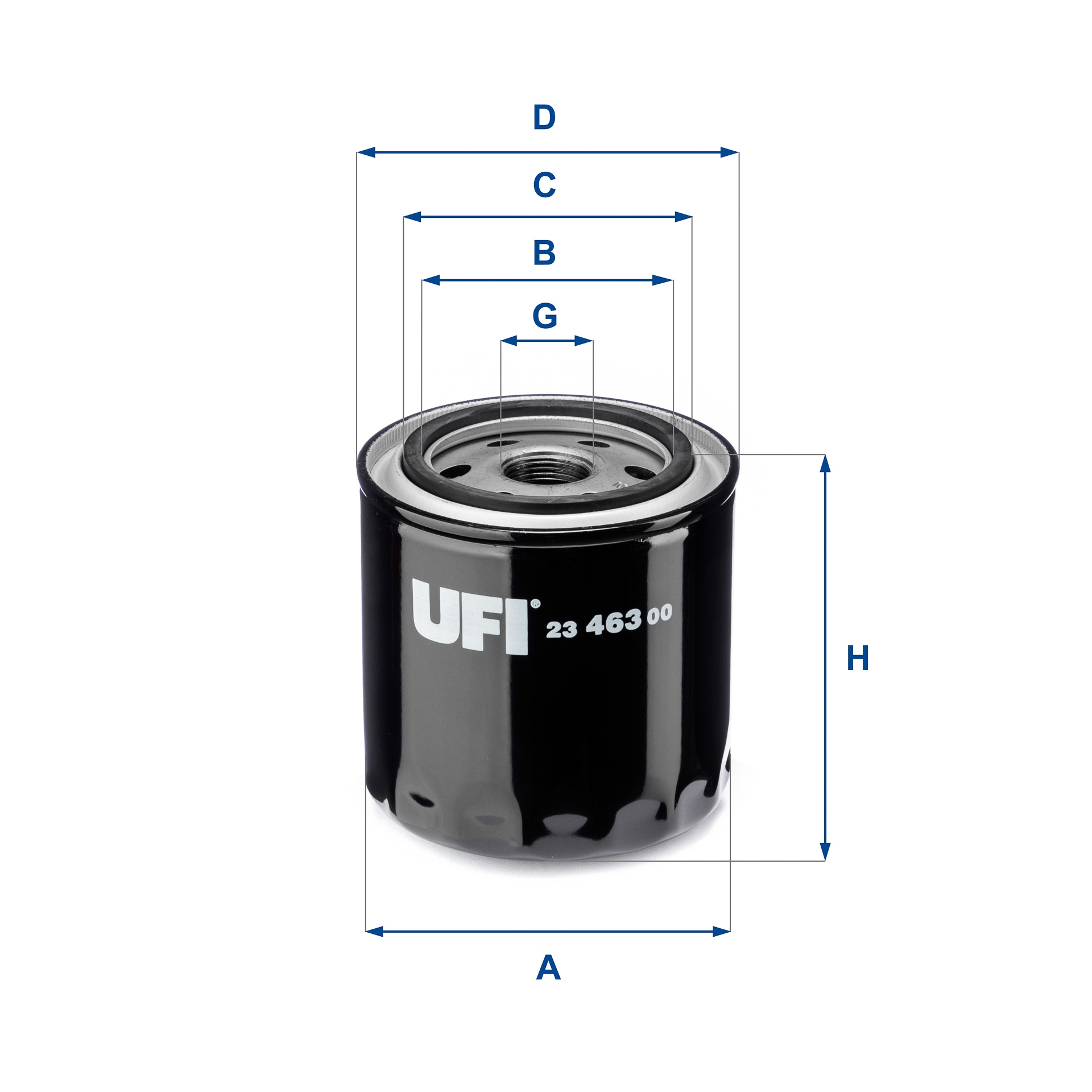UFI Oliefilter 2346300 Påskruet 101mm M 22 X 1,5 for FORD CHRYSLER MAZDA FIAT LAND ROVER ROVER