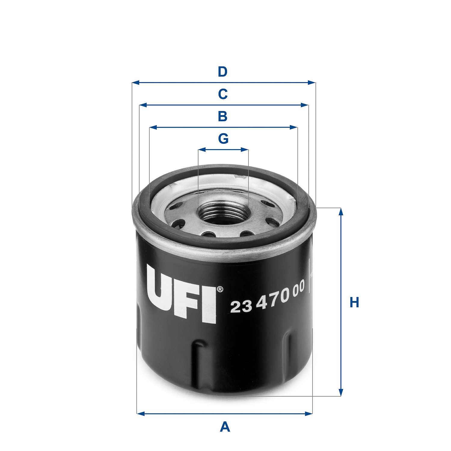 UFI Oliefilter 2347000 Påskruet 60mm M 20 X 1,5 for RENAULT NISSAN