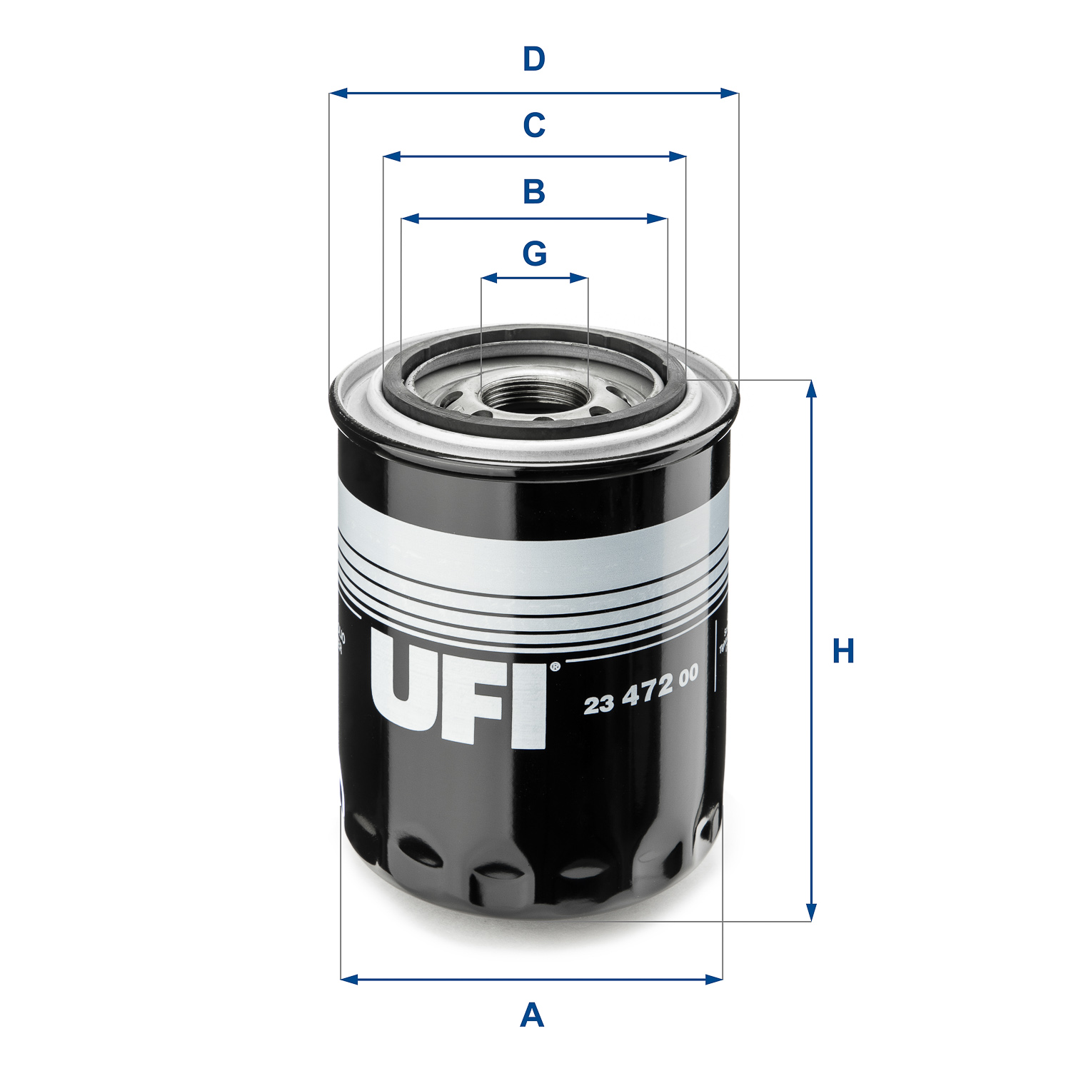 UFI Oliefilter 2347200 Påskruet 131mm M 26 X 1,5 for HYUNDAI KIA