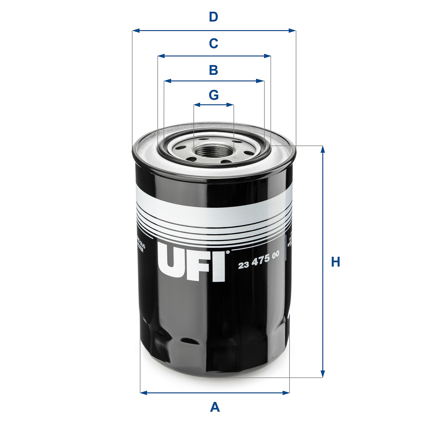 UFI Oliefilter 2347500 Påskruet 143mm M 26 X 1,5 for MITSUBISHI