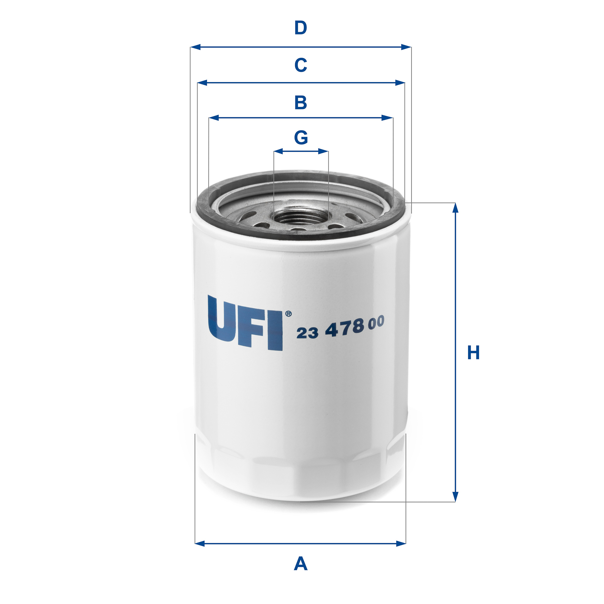 UFI Oliefilter 2347800 Påskruet 101mm M 20 X 1,5 for MITSUBISHI SMART