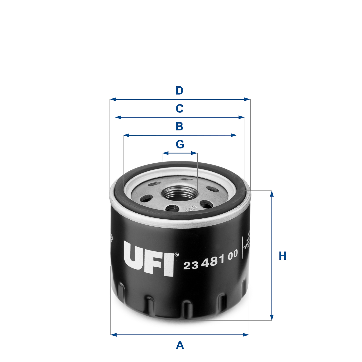 UFI Oliefilter 2348100 Påskruet 50mm M 20 X 1,5 for OPEL FIAT GENERAL MOTORS SMART HONDA RENAULT NISSAN SUZUKI CHRYSLER