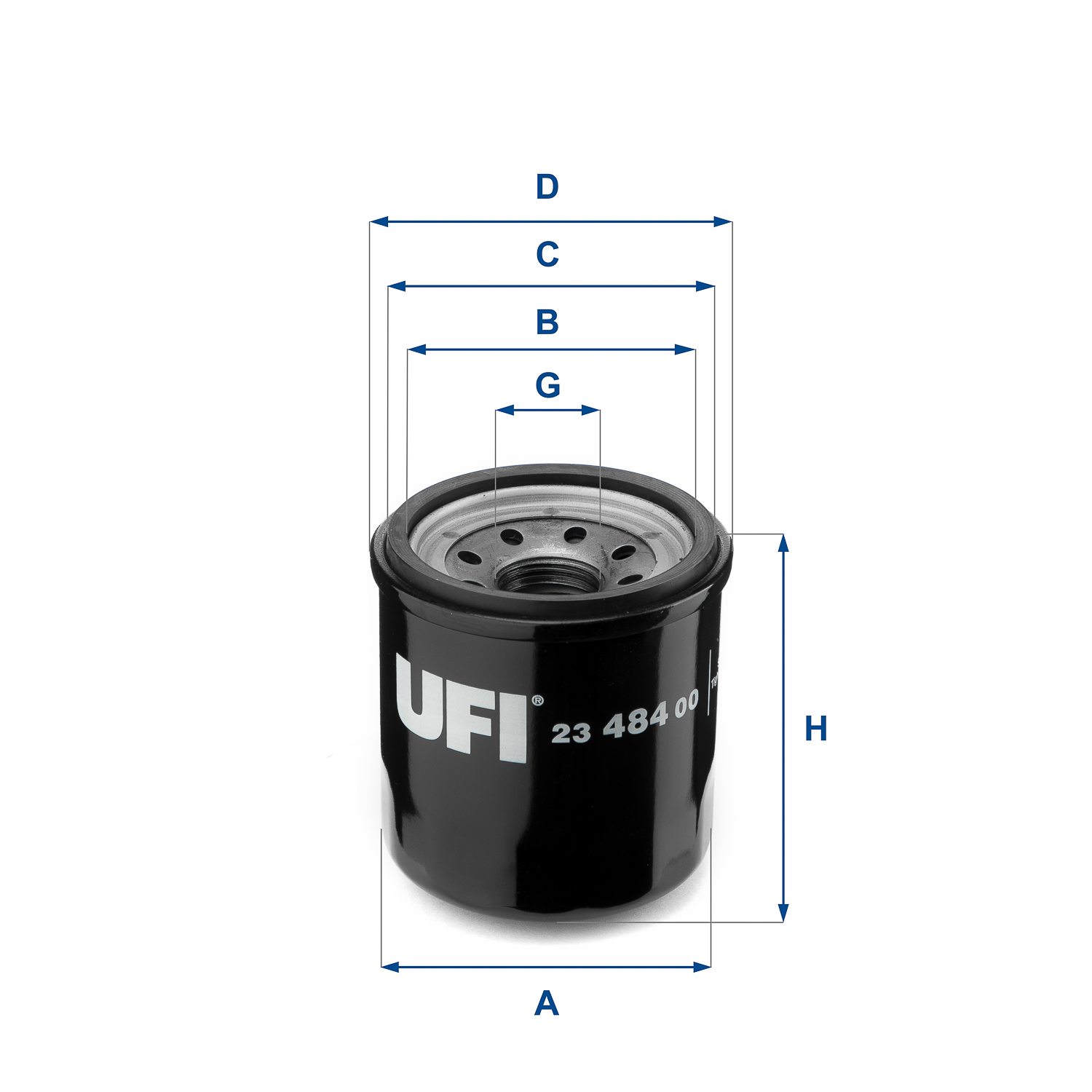 UFI Oliefilter 2348400 Påskruet 65mm M 20 X 1,5 for NISSAN RENAULT