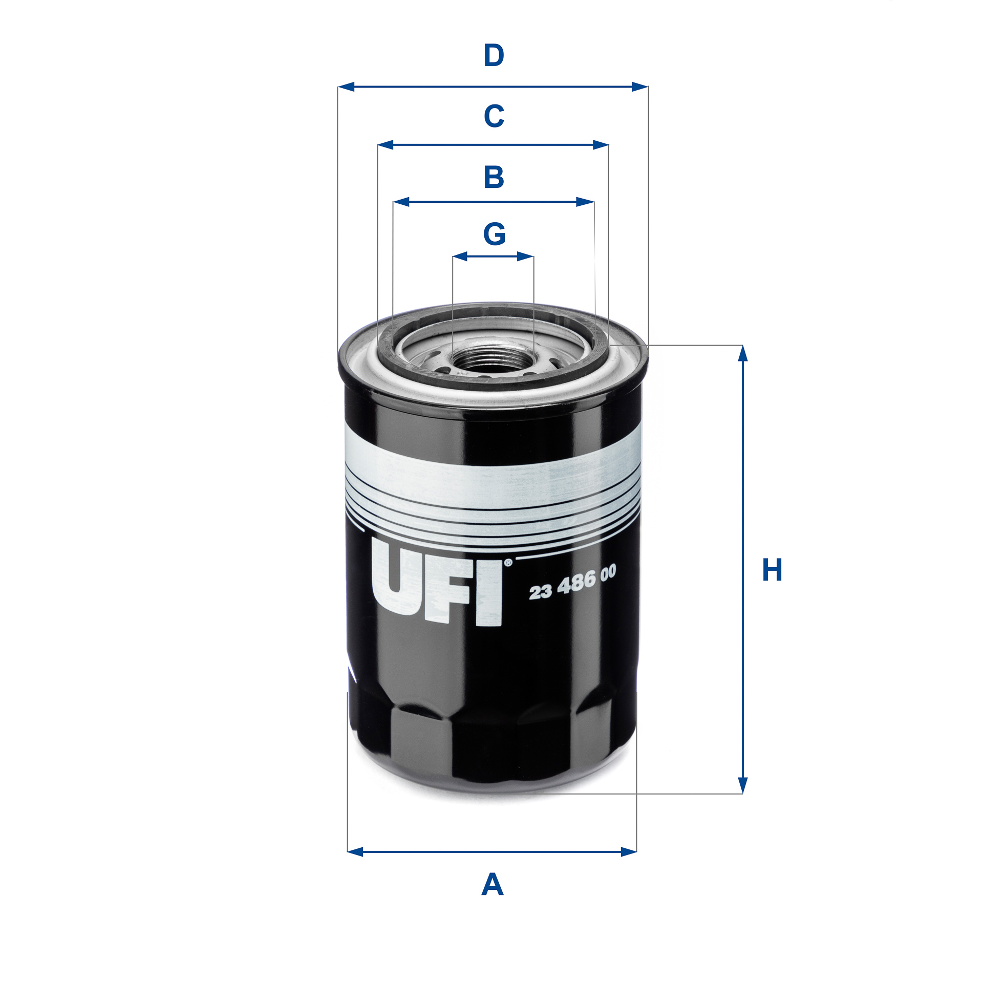 UFI Oliefilter 2348600 Påskruet 131mm M 26 X 1,5 for HYUNDAI KIA