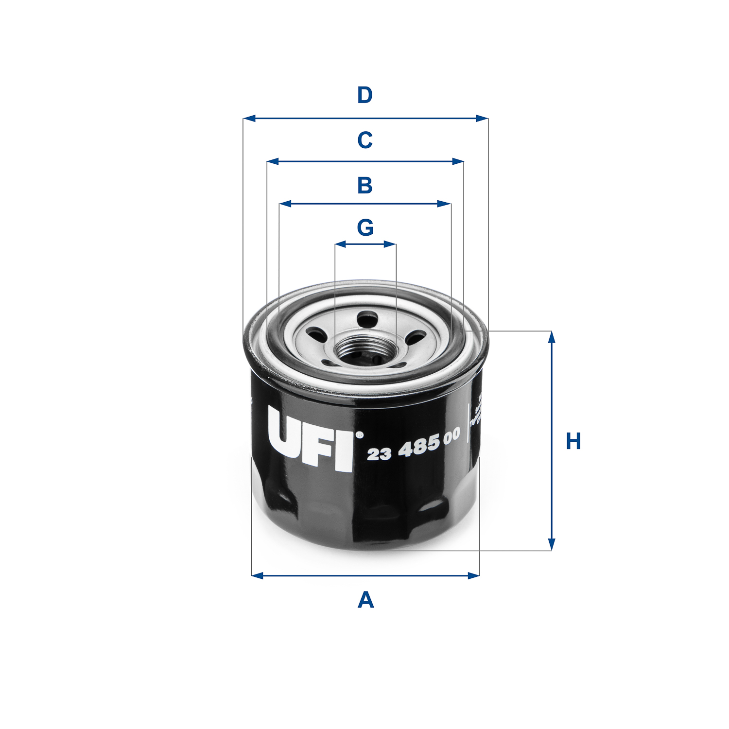 UFI Oliefilter 2348500 Påskruet 66mm M 20 X 1,5 for SMART MITSUBISHI SUBARU
