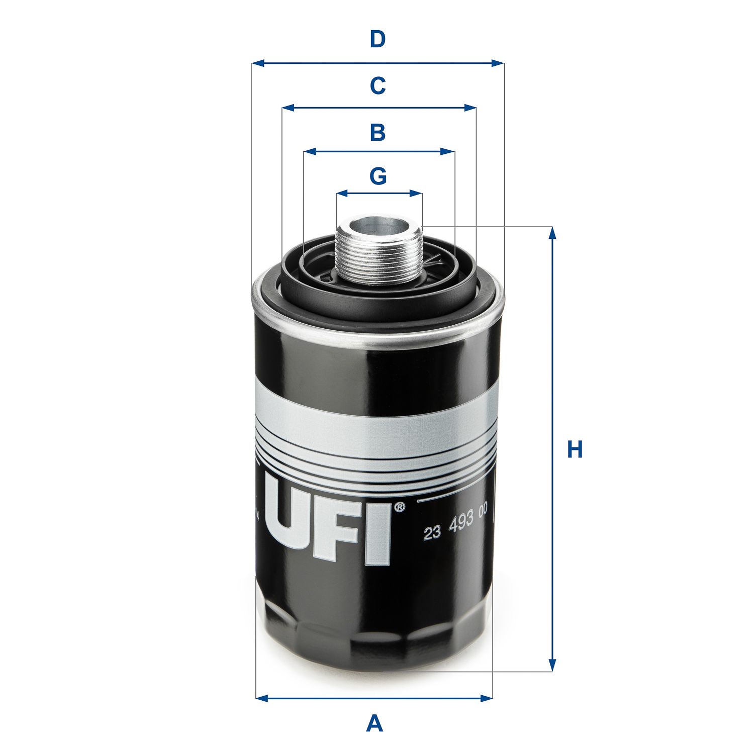 UFI Oliefilter 2349300 Påskruet 143mm M 27 X 1,5 for VAG