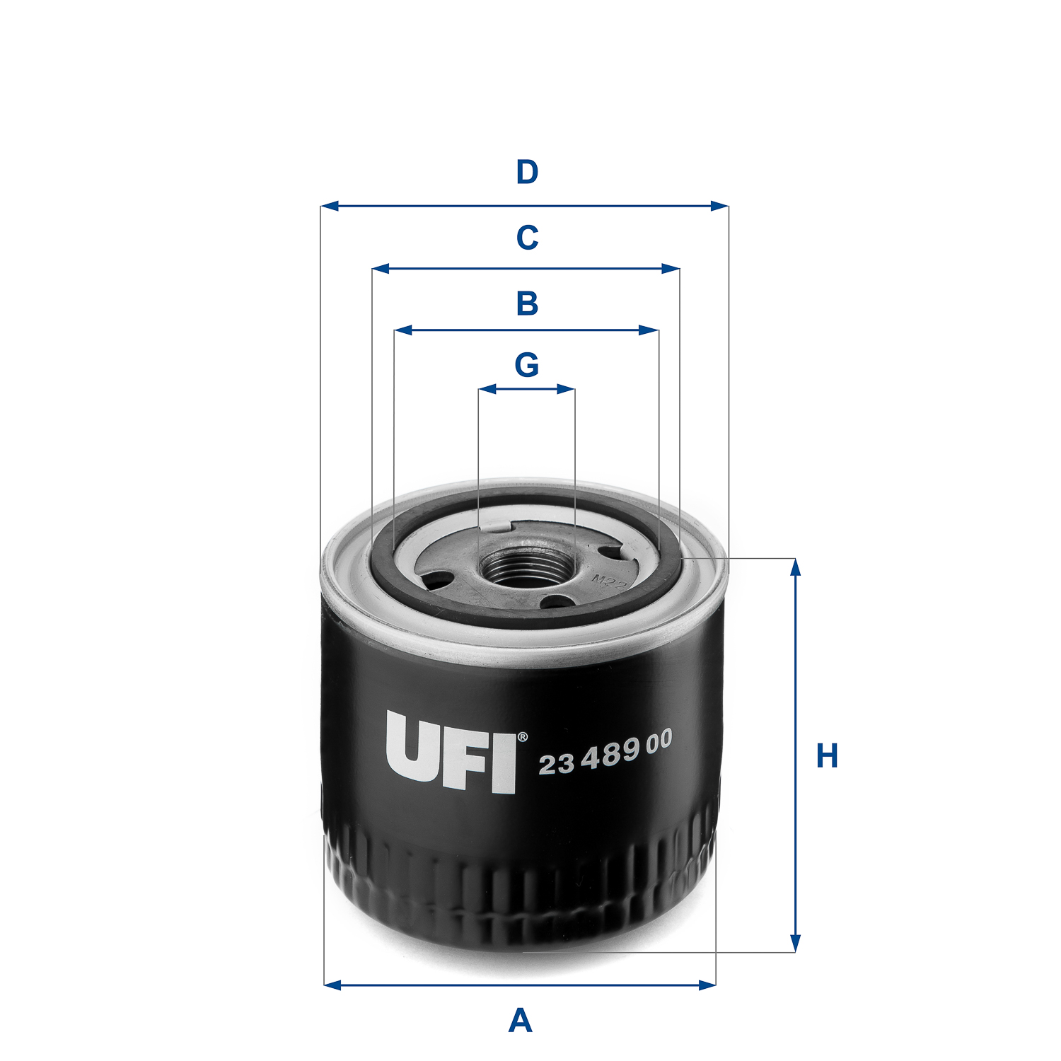UFI Oliefilter 2348900 Påskruet 78mm M 22 X 1,5 for IVECO FIAT