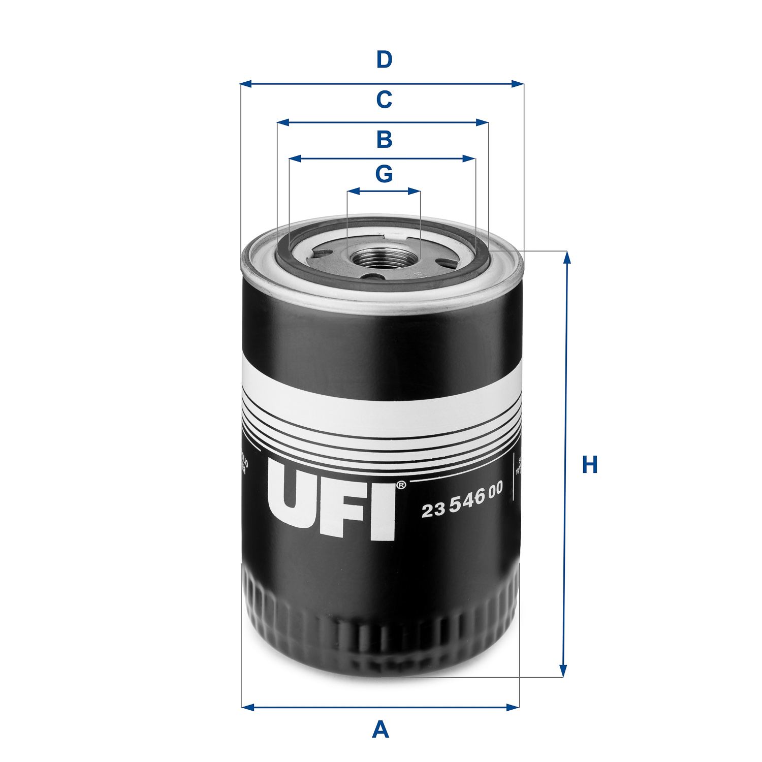 UFI Oliefilter 2354600 Påskruet 143mm M 22 X 1,5 for IVECO FIAT CITROËN PEUGEOT CHRYSLER