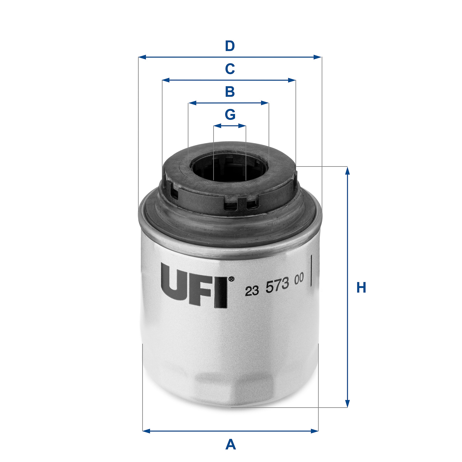 UFI Oliefilter 2357300 Påskruet 97mm 3/4-16 UNF for VAG